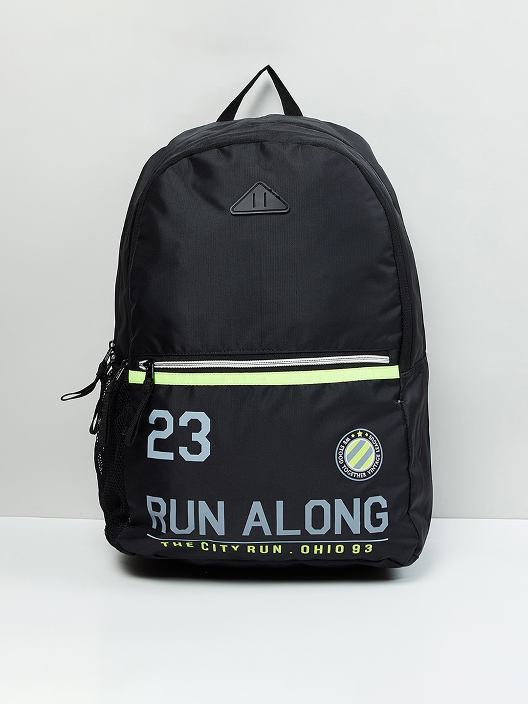 

max Men Black & Green Typography Printed Small Backpack