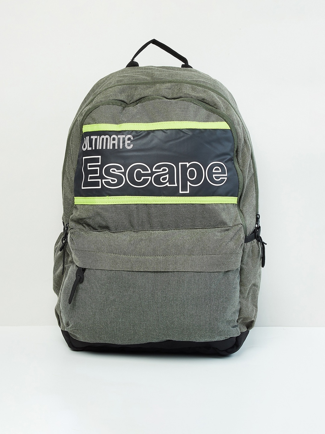 

max Men Green Typography Backpack