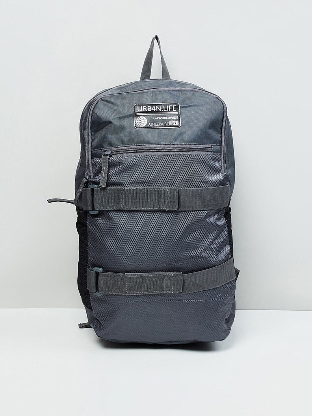 

max Men Textured Zip-Closure Backpack, Grey