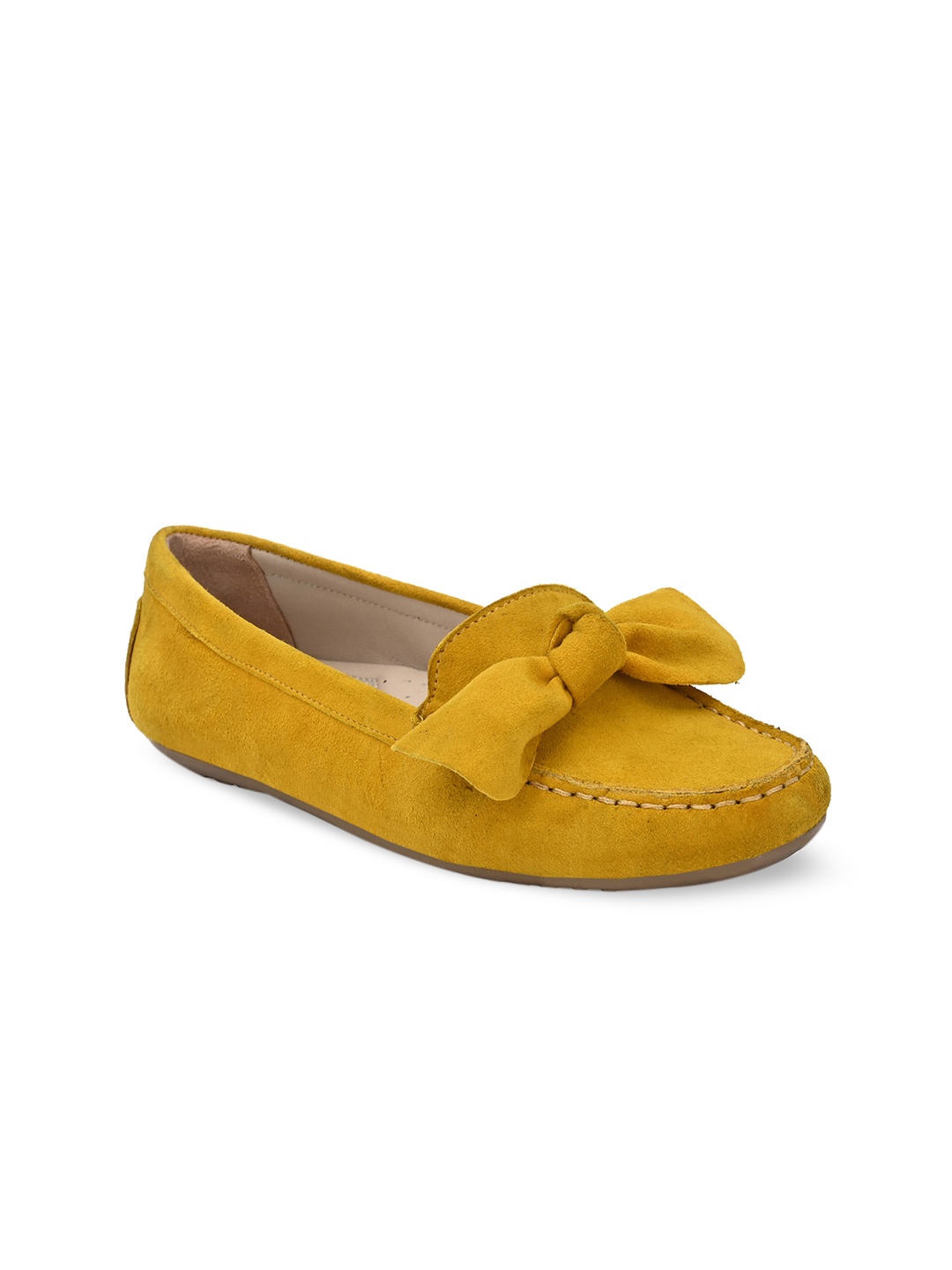 

CARLO ROMANO Women Suede Loafers, Yellow