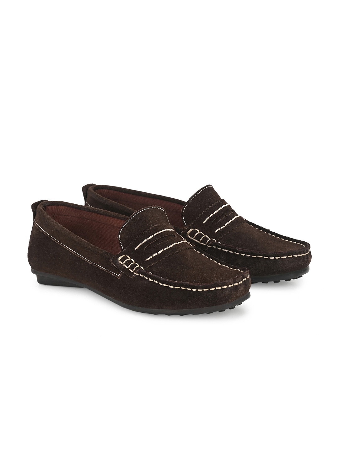 

CARLO ROMANO Women Suede Slip On Loafers, Brown