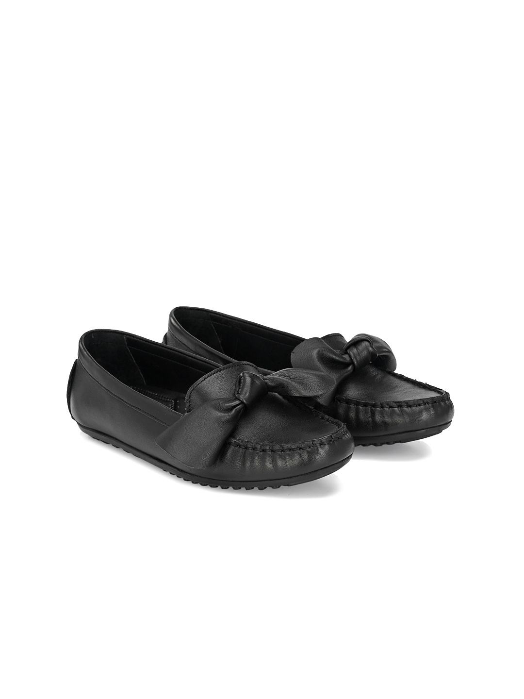 

CARLO ROMANO Women Suede Lightweight Loafers with Bows, Black