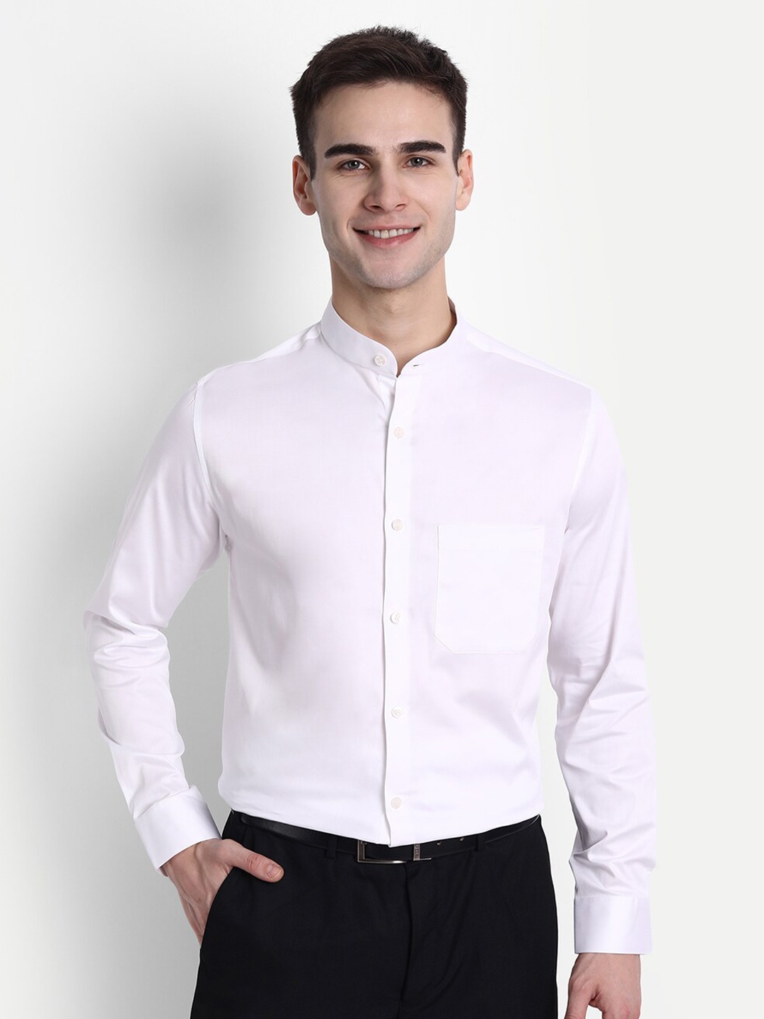 

FINNOY Men White New Slim Fit Egyptian Giza Cotton Formal Shirt