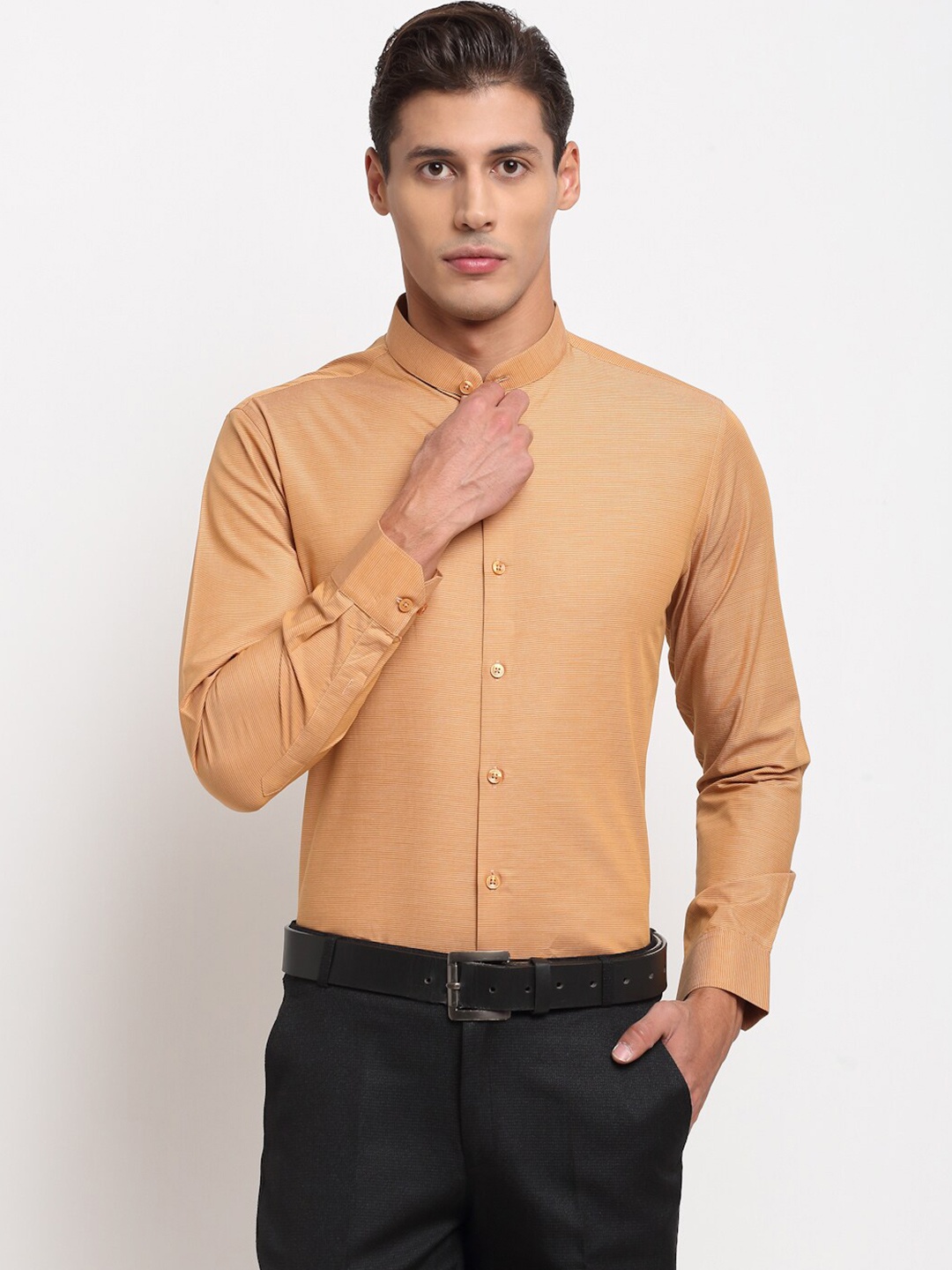 

FINNOY Men Brown New Slim Fit Giza Cotton Formal Shirt