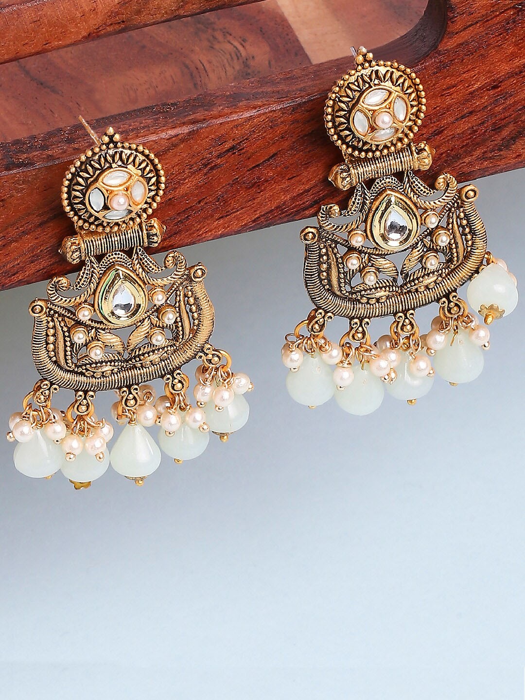 

OOMPH Contemporary Gold Tone Drop Earrings