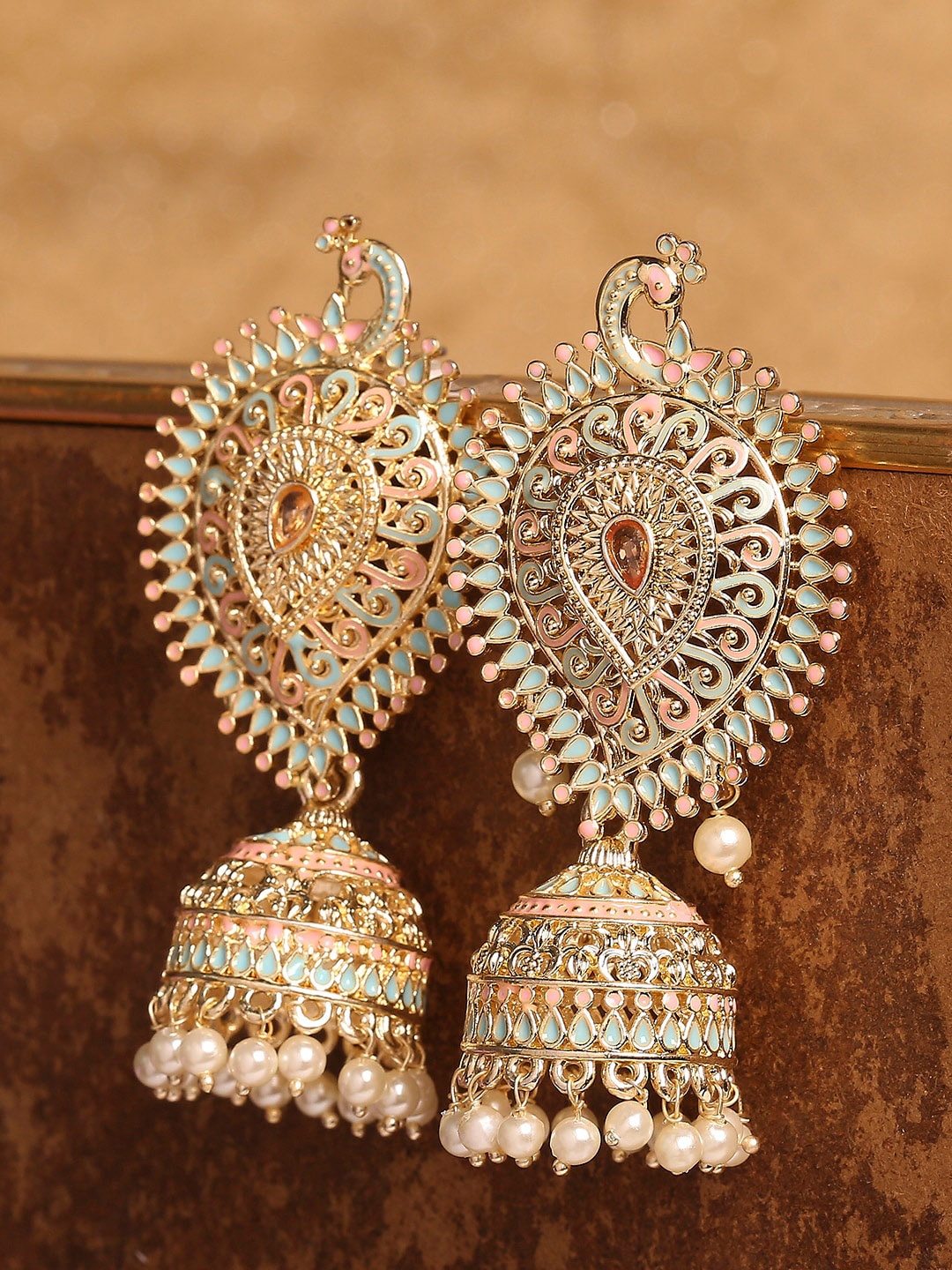 

OOMPH Gold-Toned Dome Shaped Jhumkas Earrings