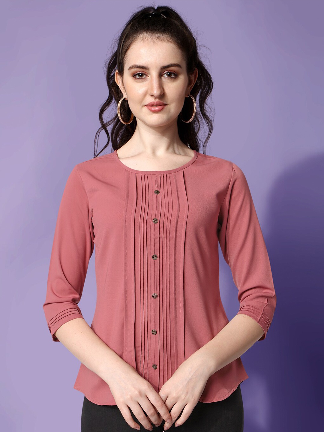 

Prettify Women Pink Solid Top