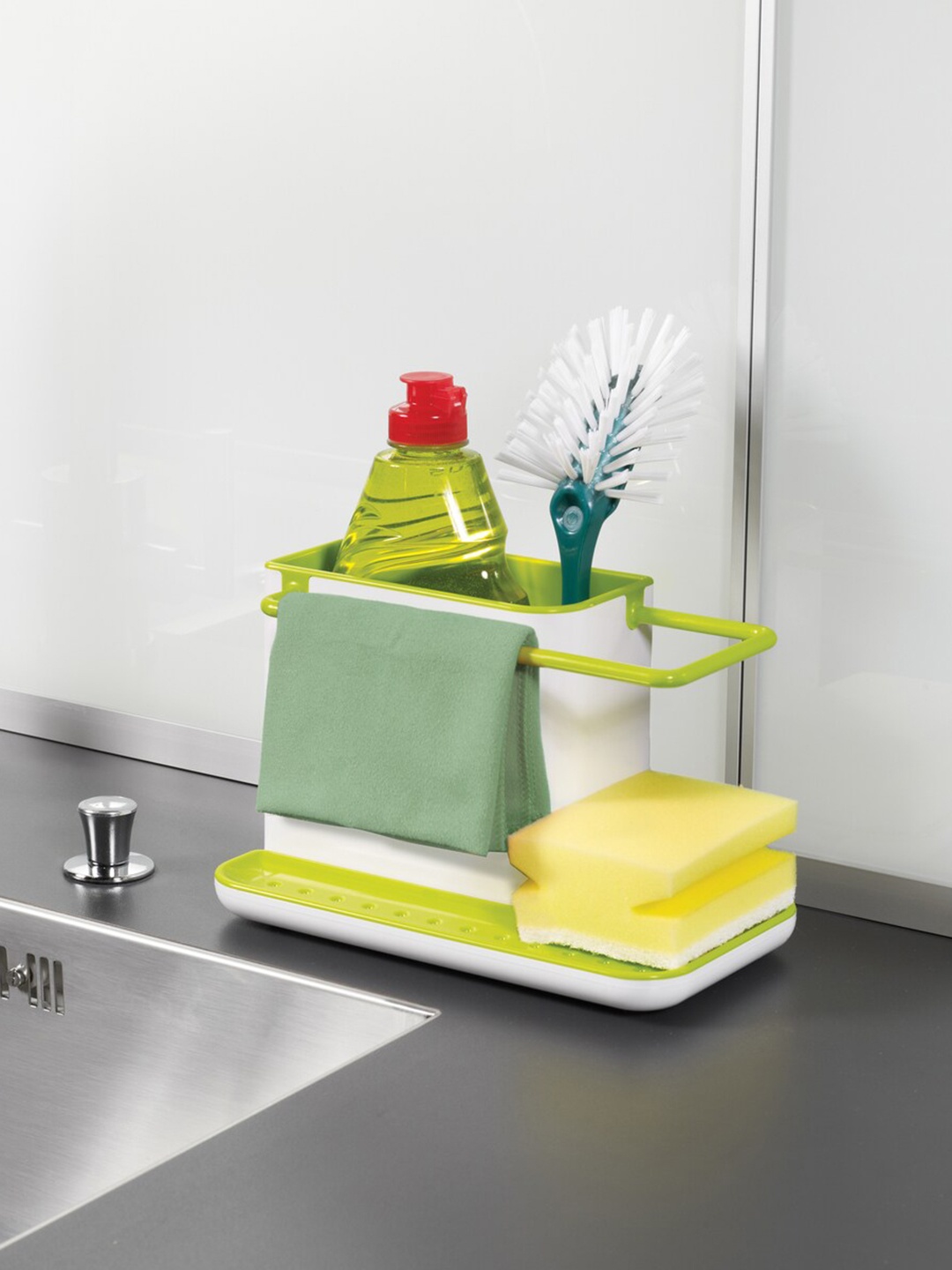 

Joseph Joseph White & Green Solid Kitchen Sink Caddy
