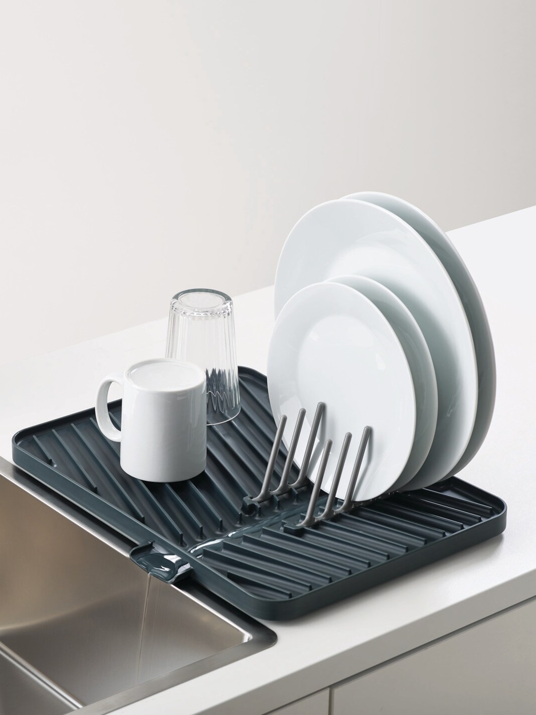 

Joseph Joseph Grey Solid Flip Up Draining Board