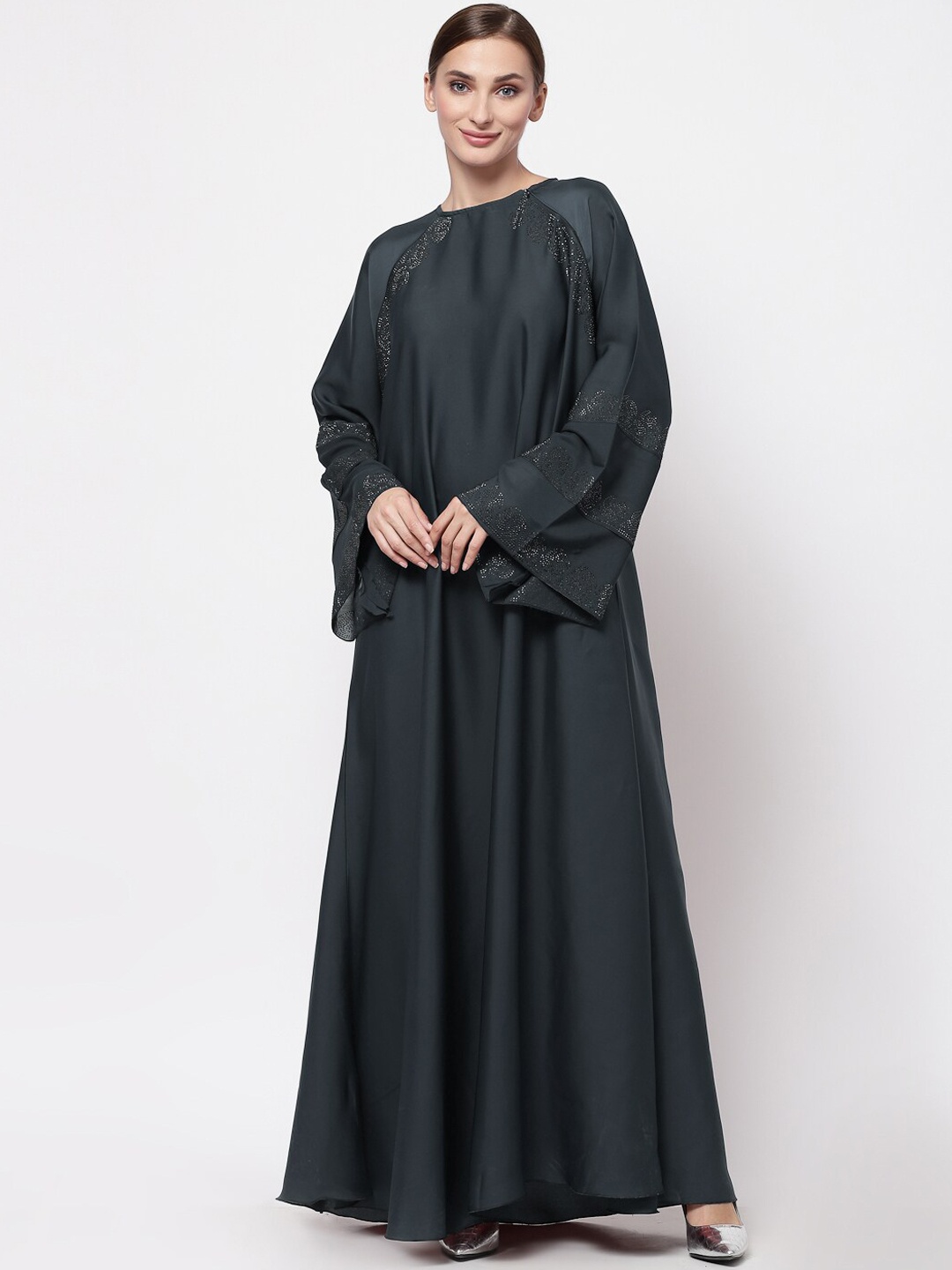 

KLOTTHE Women Grey Embellished Burqas