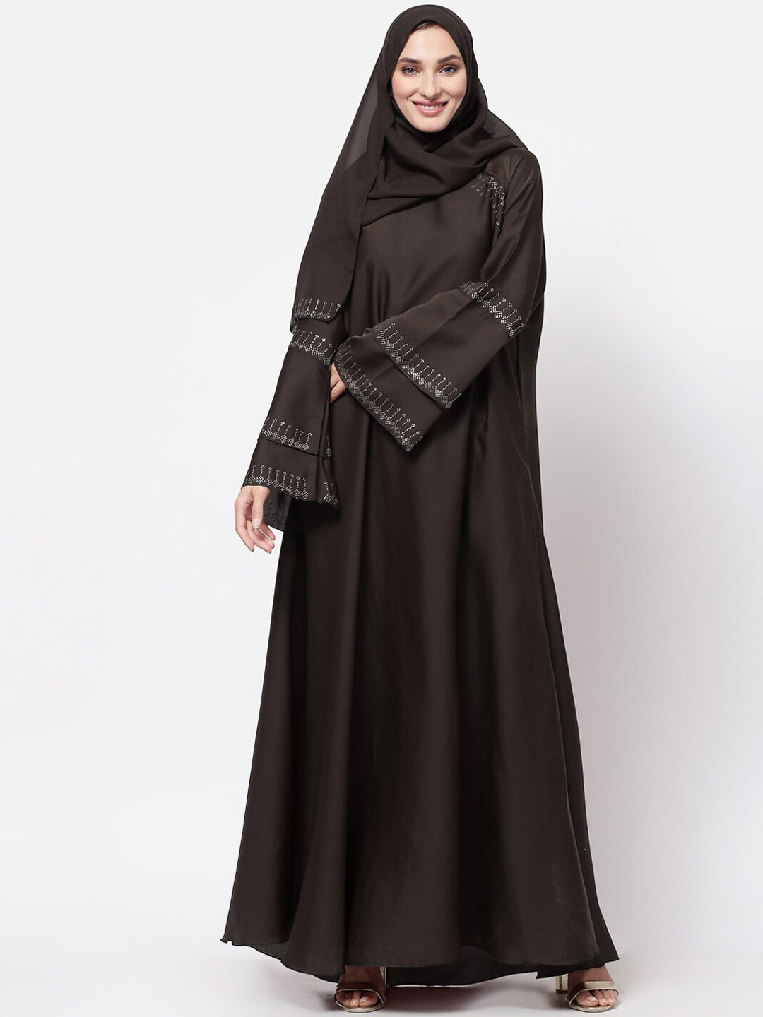 

KLOTTHE Women Brown Embellished Burqas