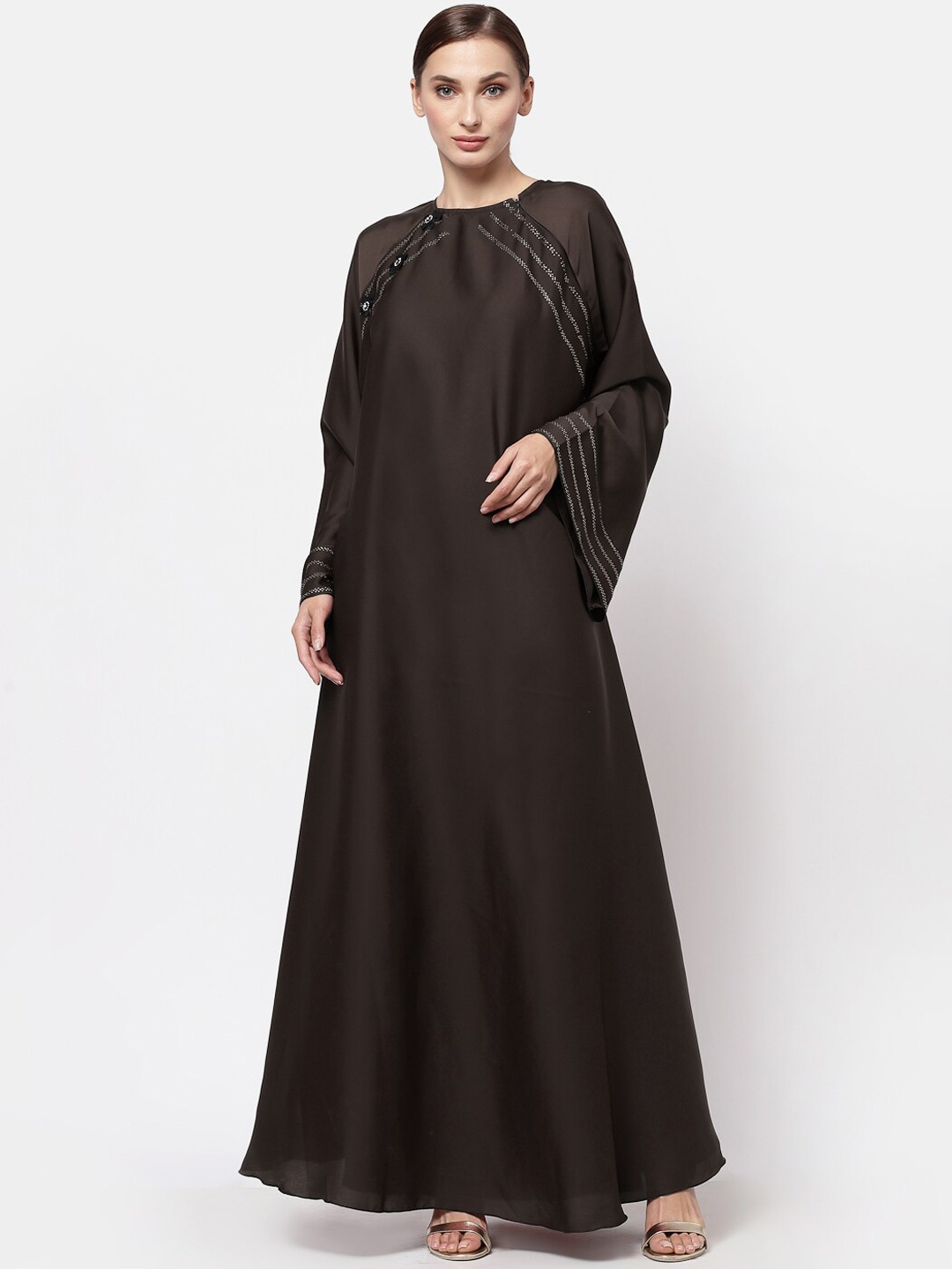 

KLOTTHE Women Brown Embellished Burqas