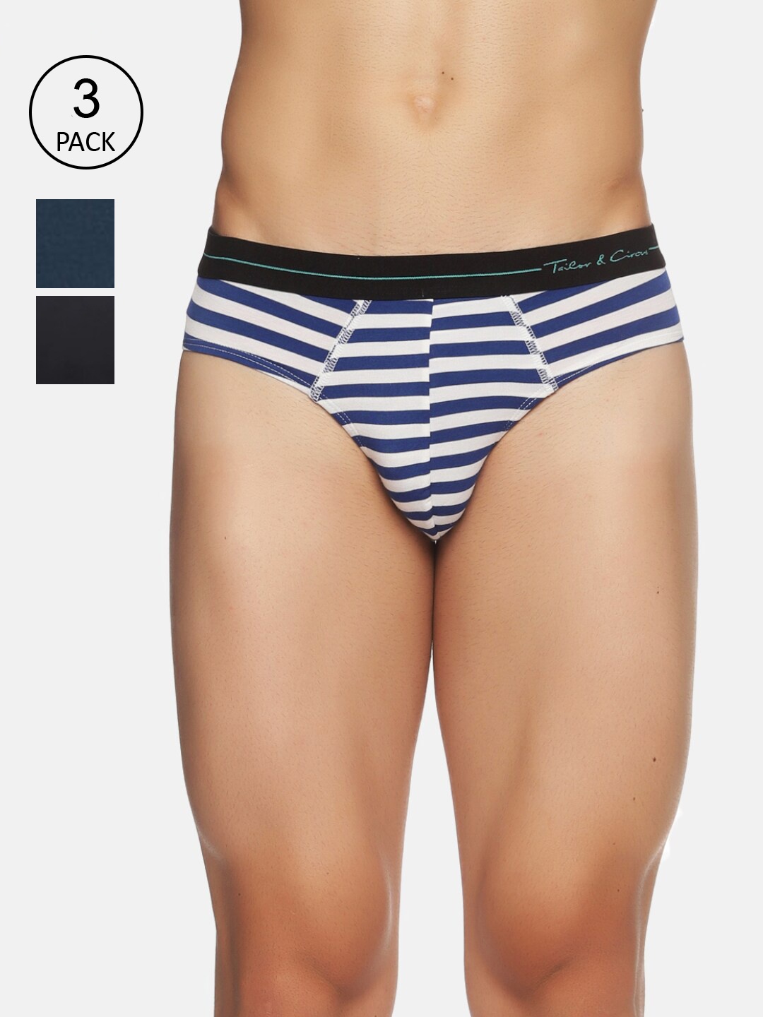 

Tailor & Circus Men Pack Of 3 Printed Briefs, Blue