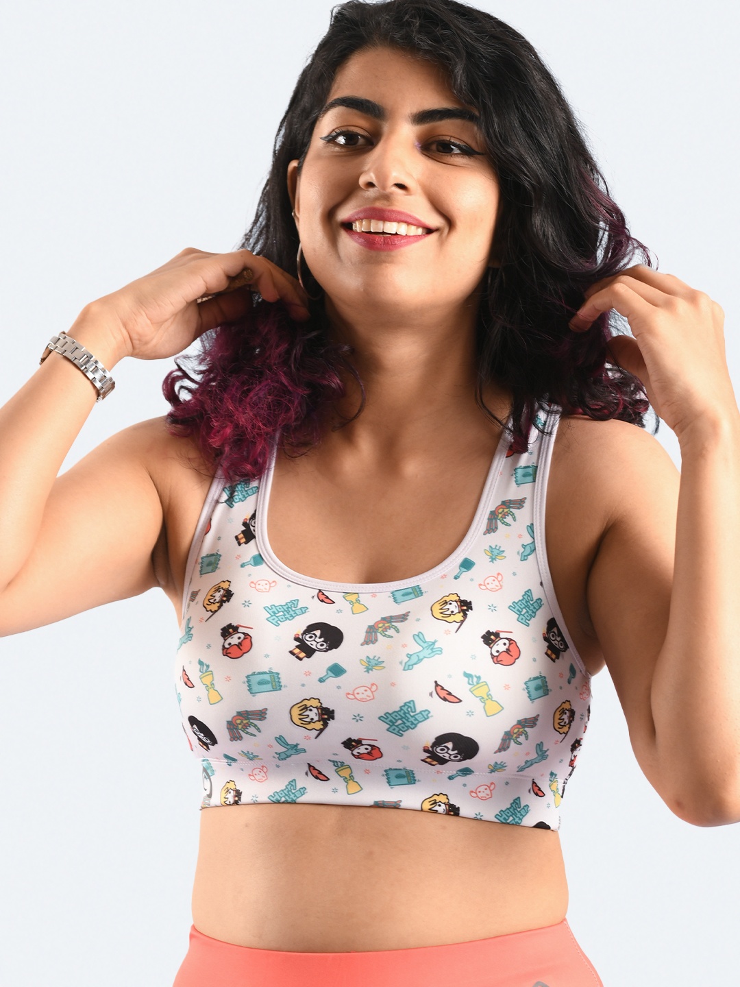 

Athlizur Graphic Printed Bra, White