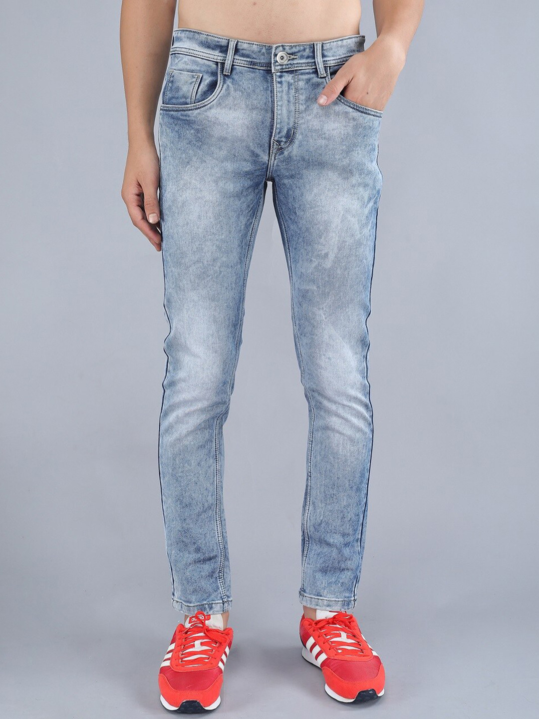

TQS Men Blue Slim Fit Heavy Fade Stretchable Jeans