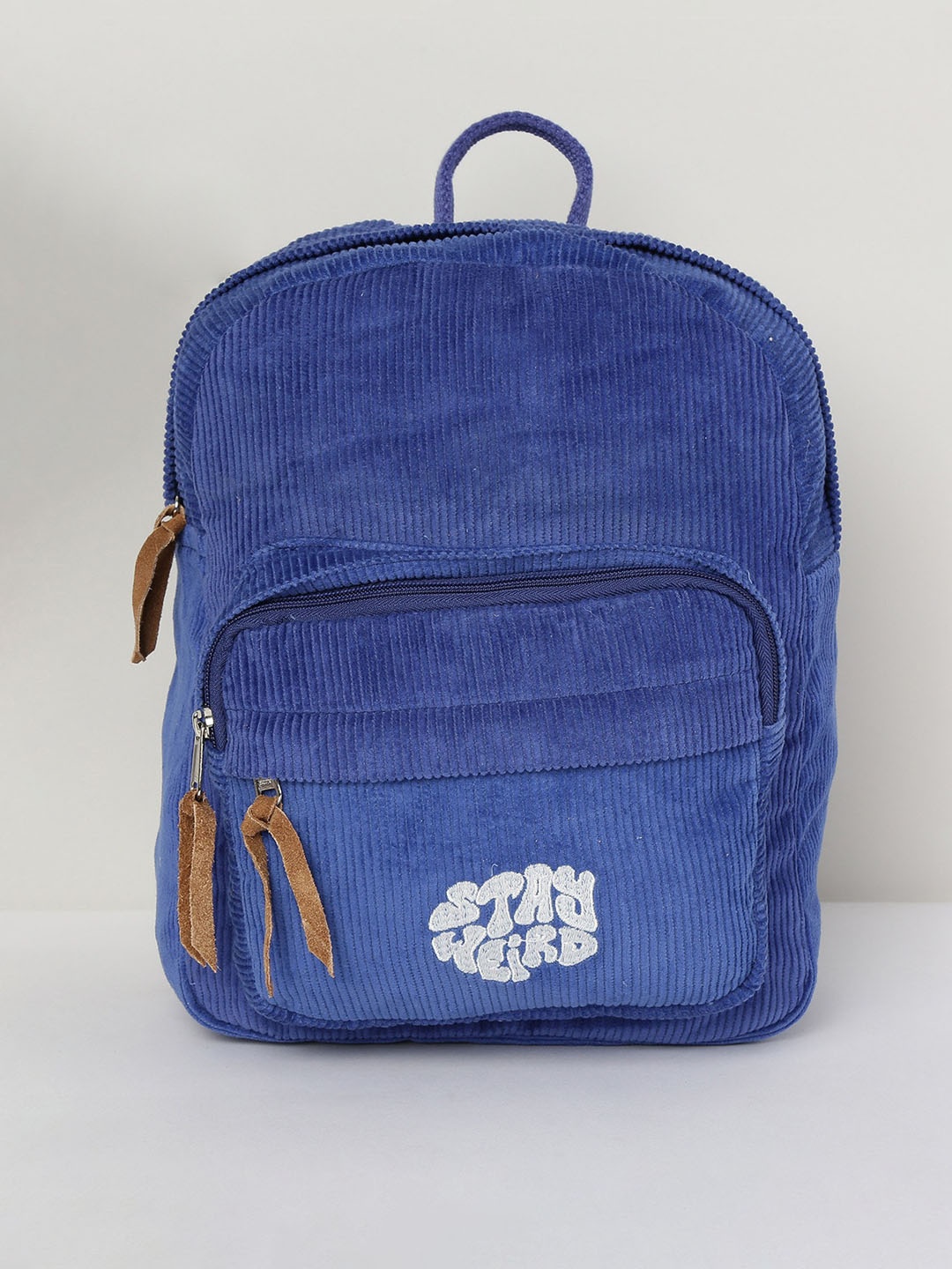 

max Women Blue & White Textured Small Backpack