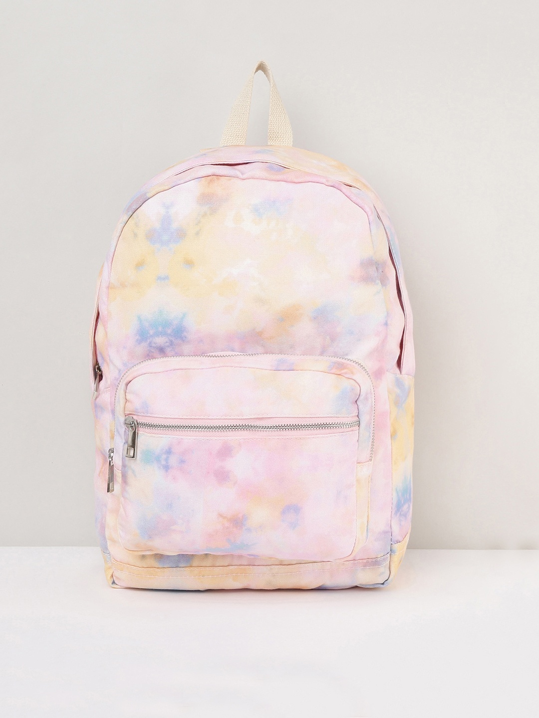 

max Women Pink & Blue Abstract Printed Medium Backpack