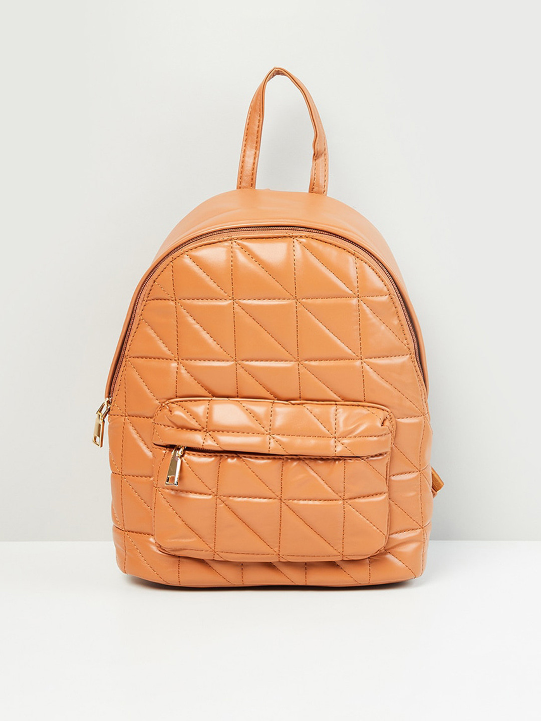 

max Women Tan Quilted Backpack