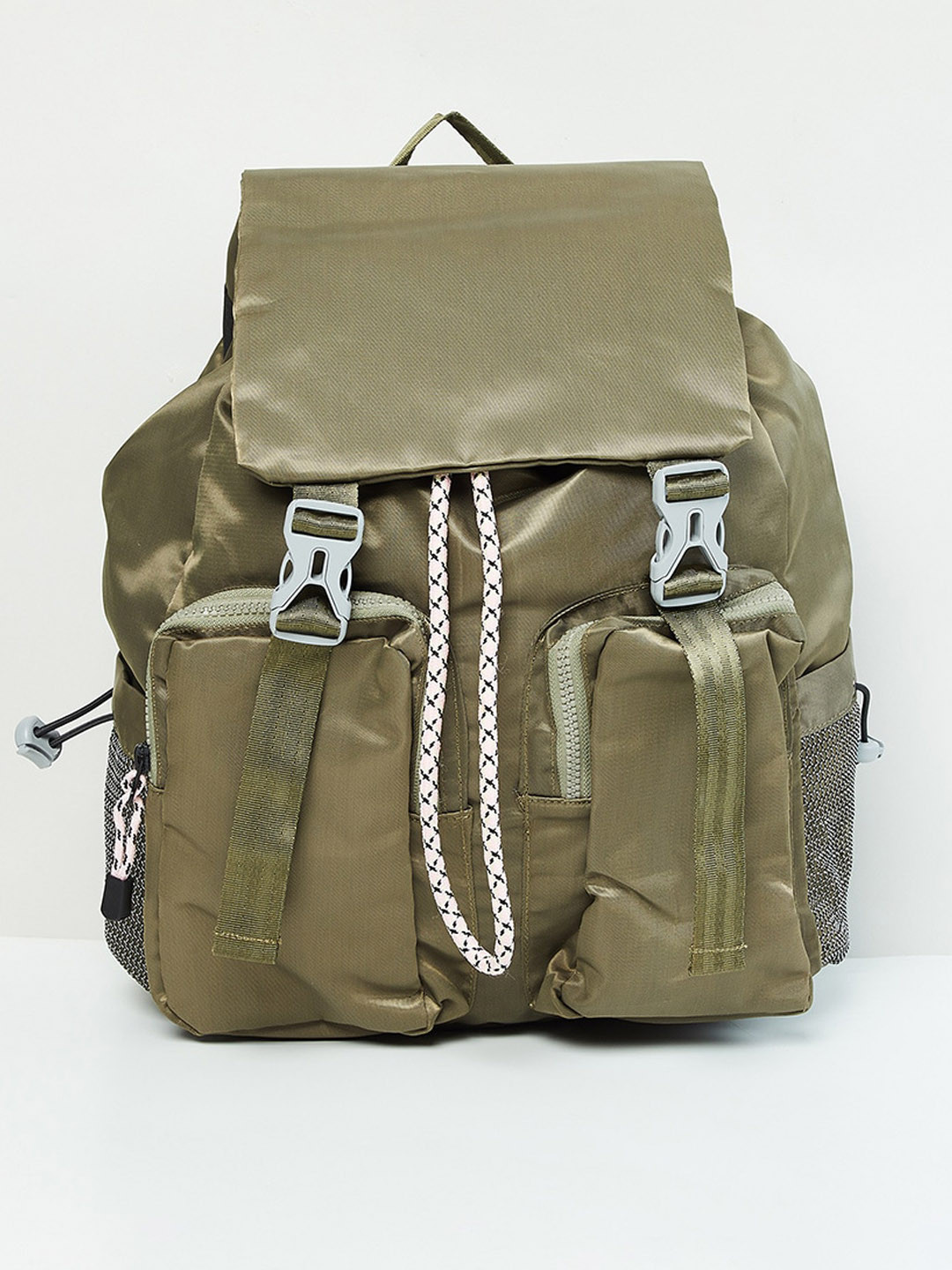 

max Women Olive Green Solid Backpack