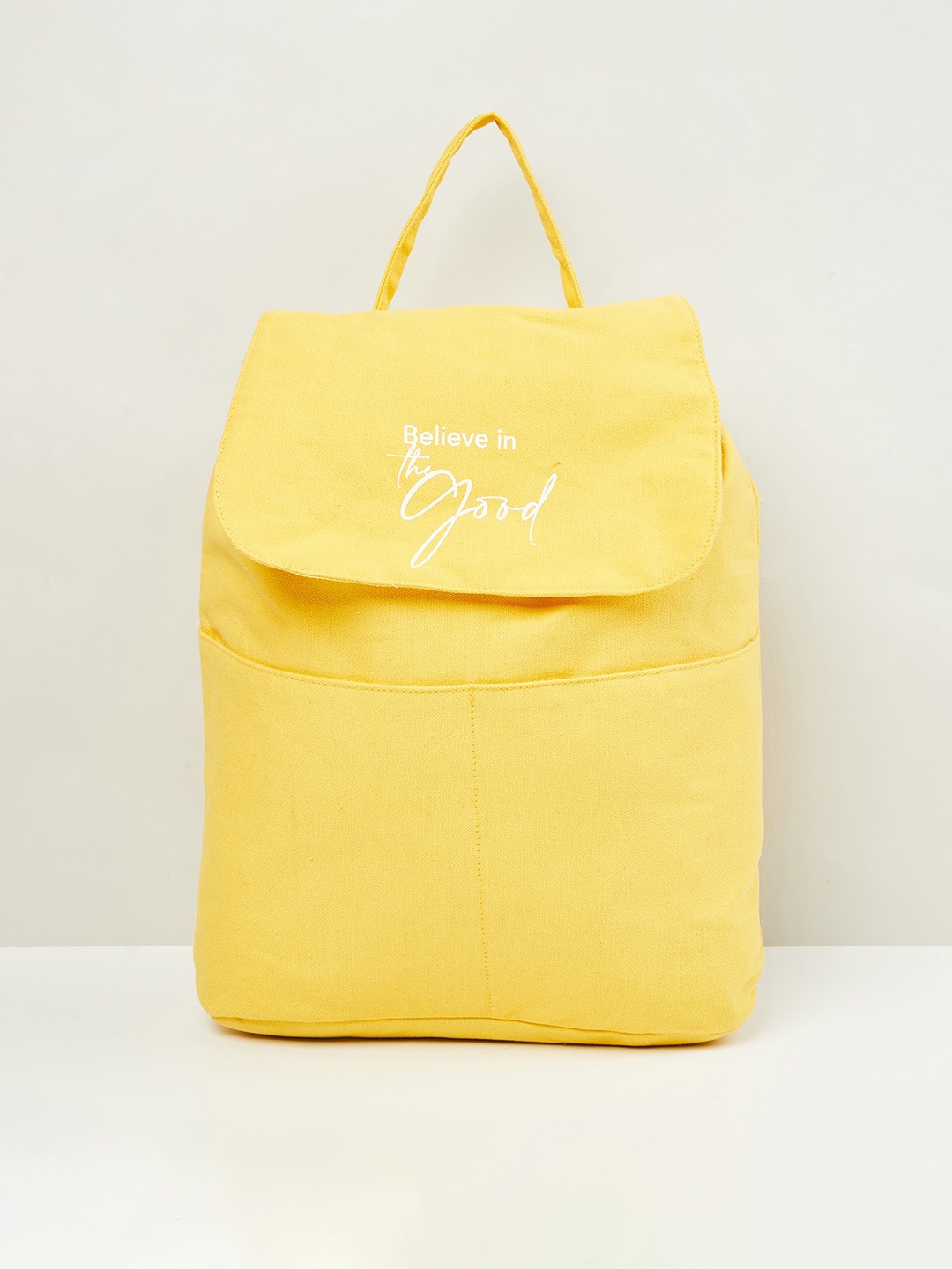 

max Women Yellow Solid Pure Cotton Backpack