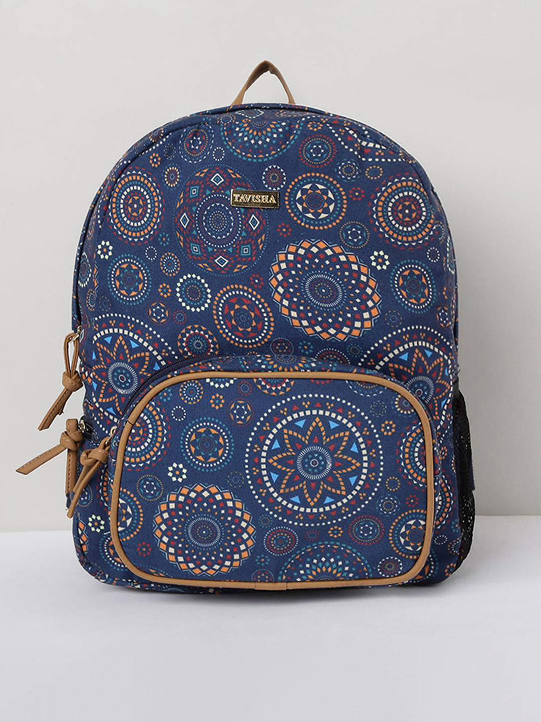 

max Women Printed Zip-Closure Backpack, Navy blue