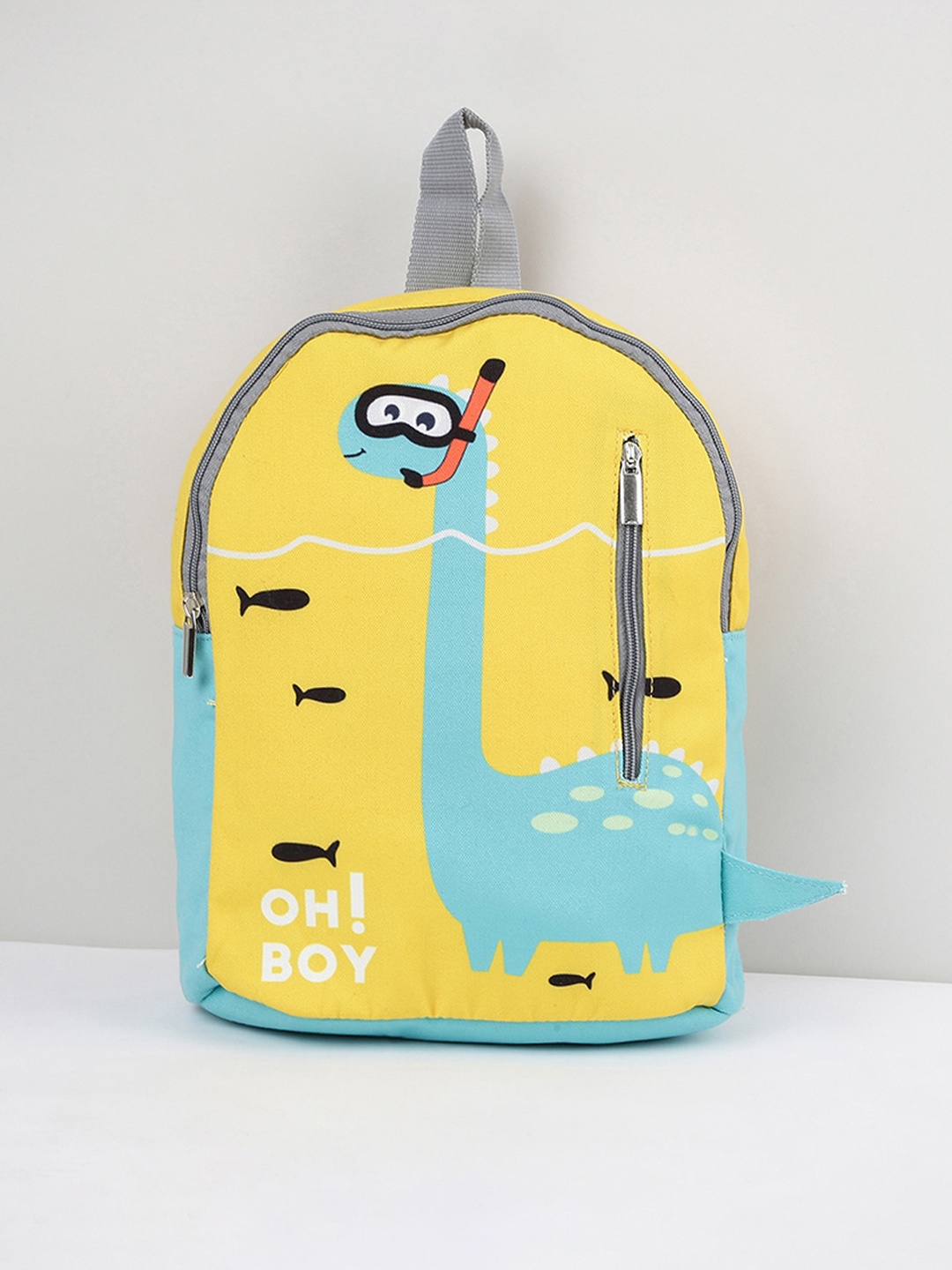 

max Boys Yellow & Blue Graphic Printed Backpack