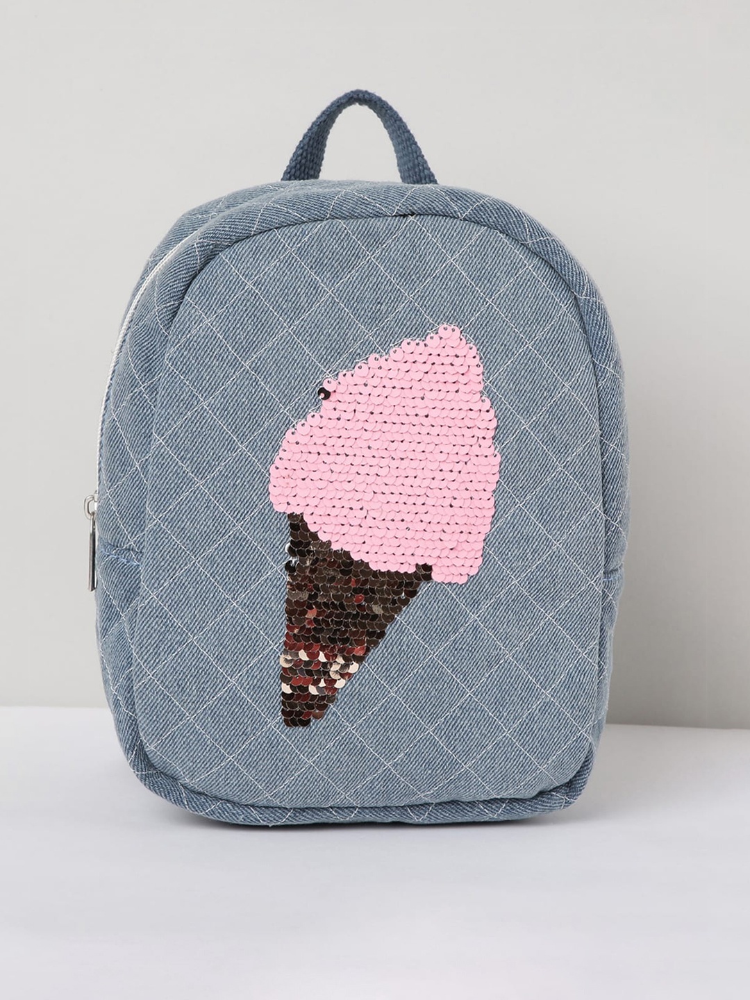 

max Boys Blue & Pink Geometric Embellished Backpack