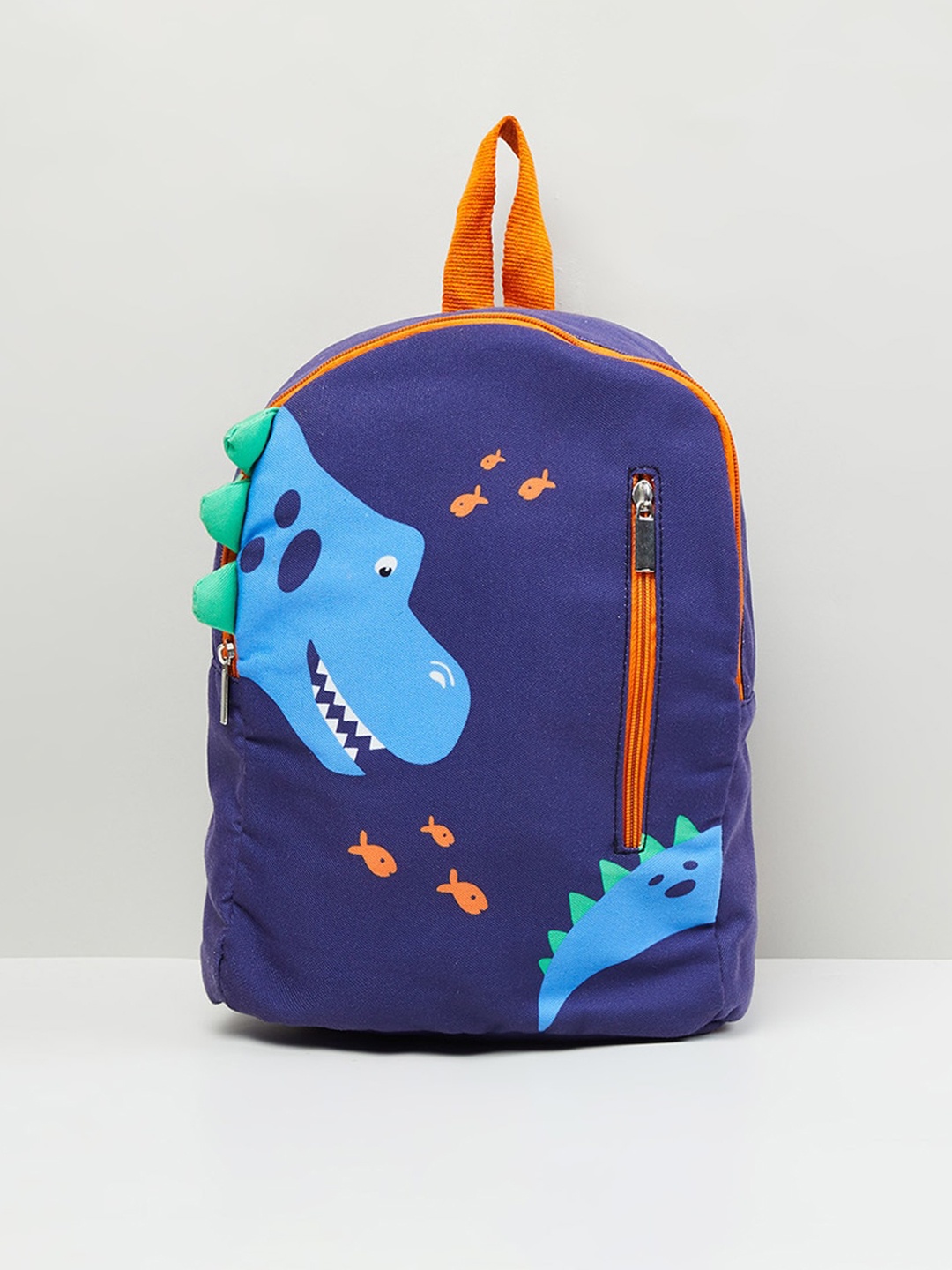 

max Boys Blue & Orange Graphic Backpack