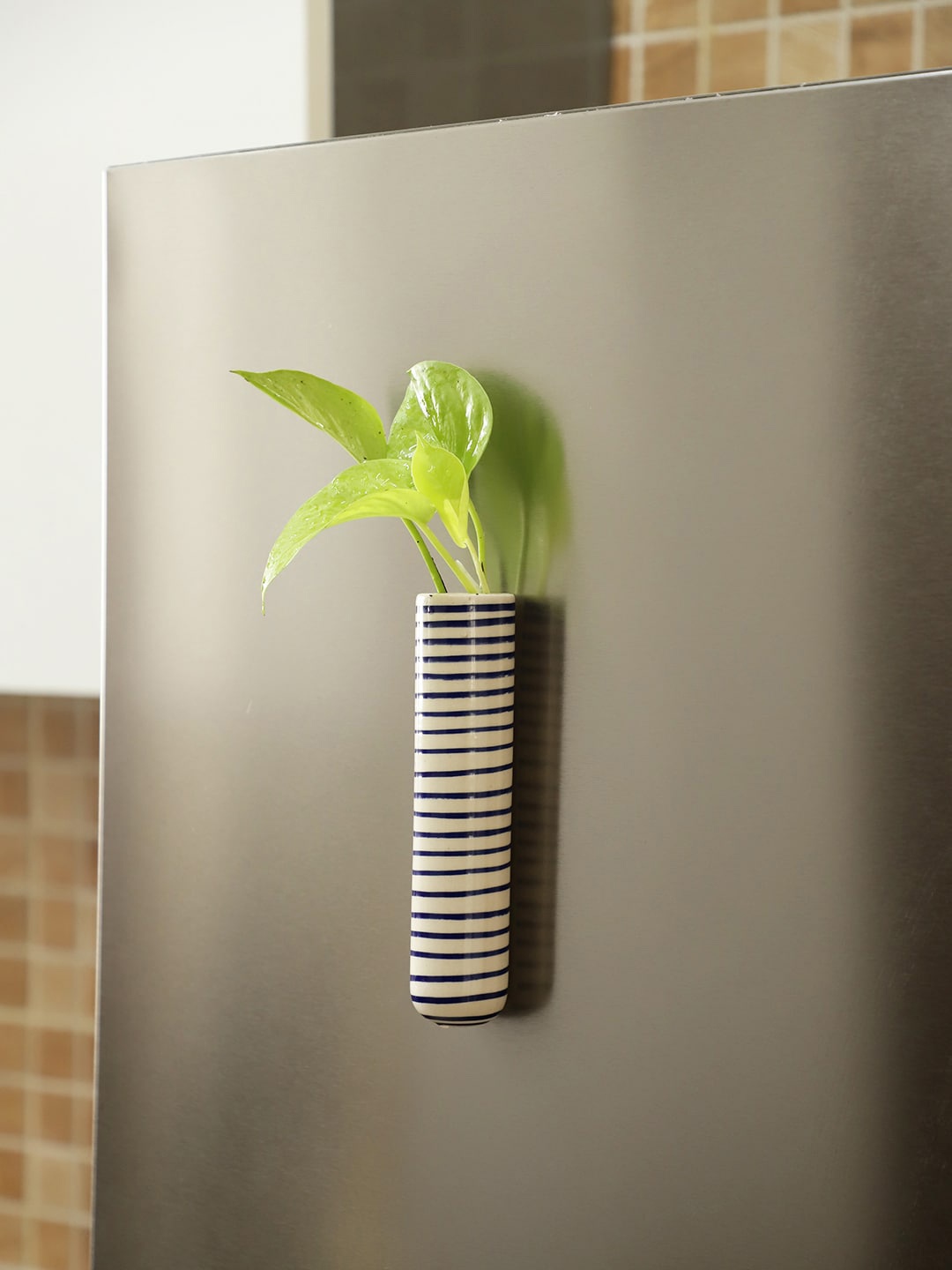 

VarEesha Blue & White Striped Ceramic Planter