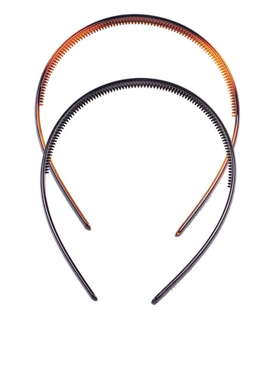 

CHRONEX Set of 2 Brown & Black Multi Wavy Plain Texture Hair Bands