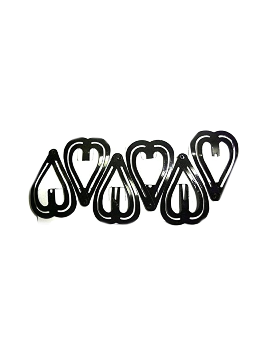 

CHRONEX Pack of 12 Metal Heart Shape Black Tic Tac Hair Clips