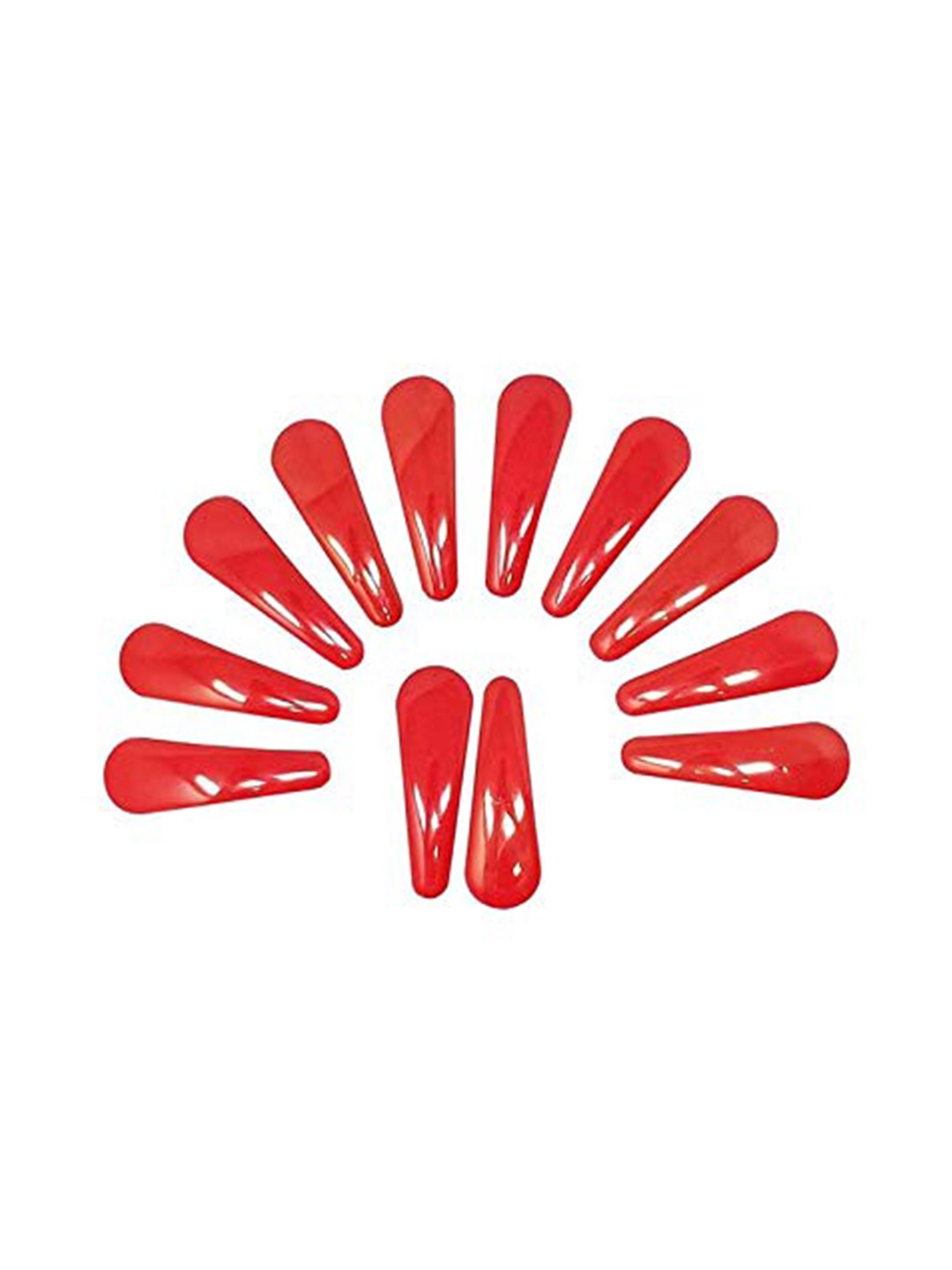 

CHRONEX Set Of 12 Red Solid Fashion Tic Tac Hair Clips