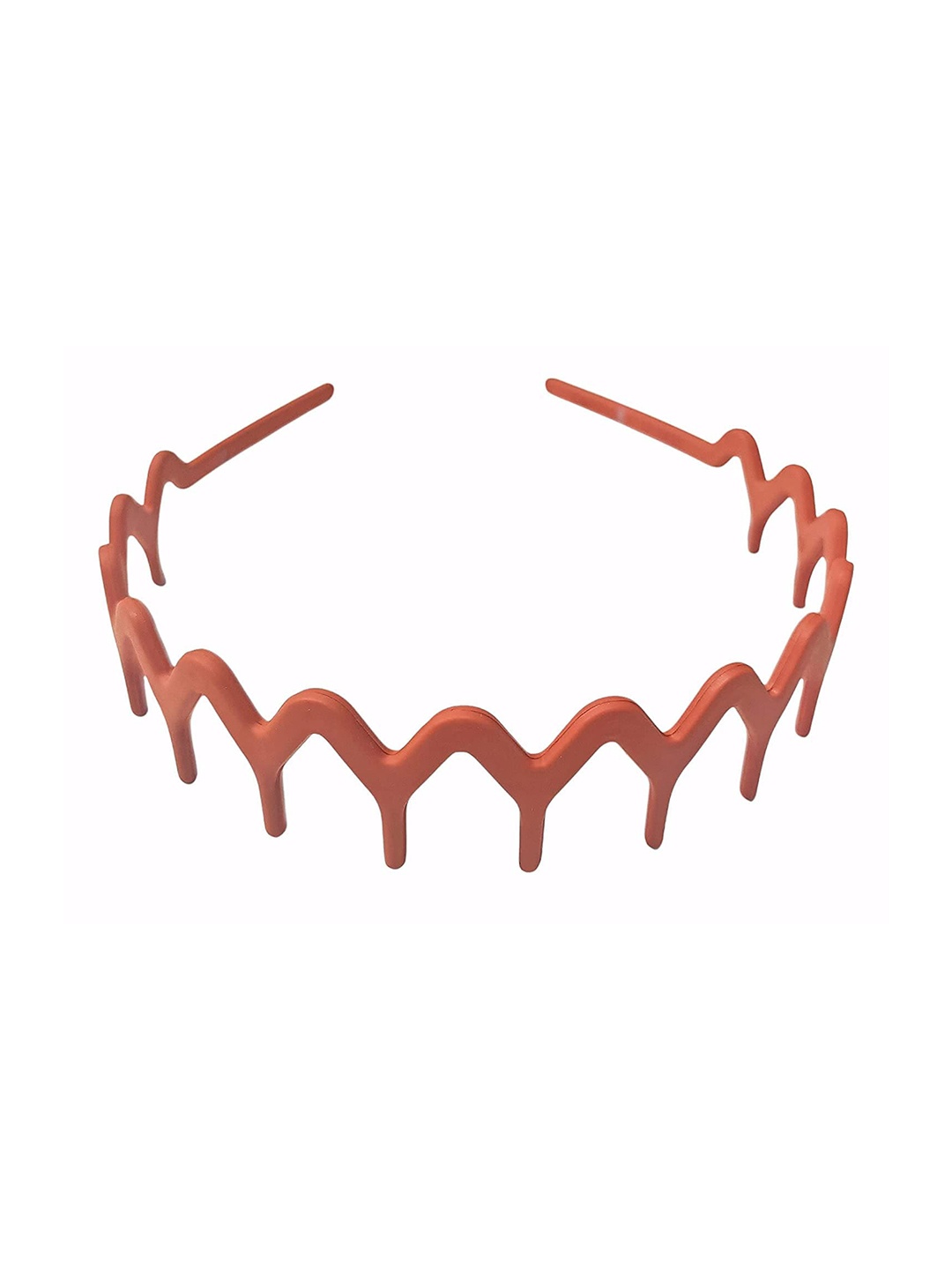 

CHRONEX Set of 6 Multi Plastic Hair Zig Zag Wave Hair Bands, Camel brown
