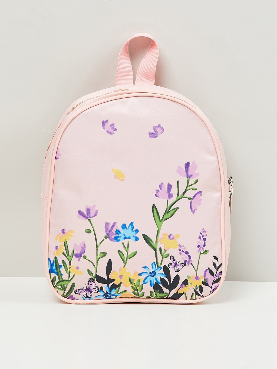 

max Girls Pink & Green Printed Medium Backpack
