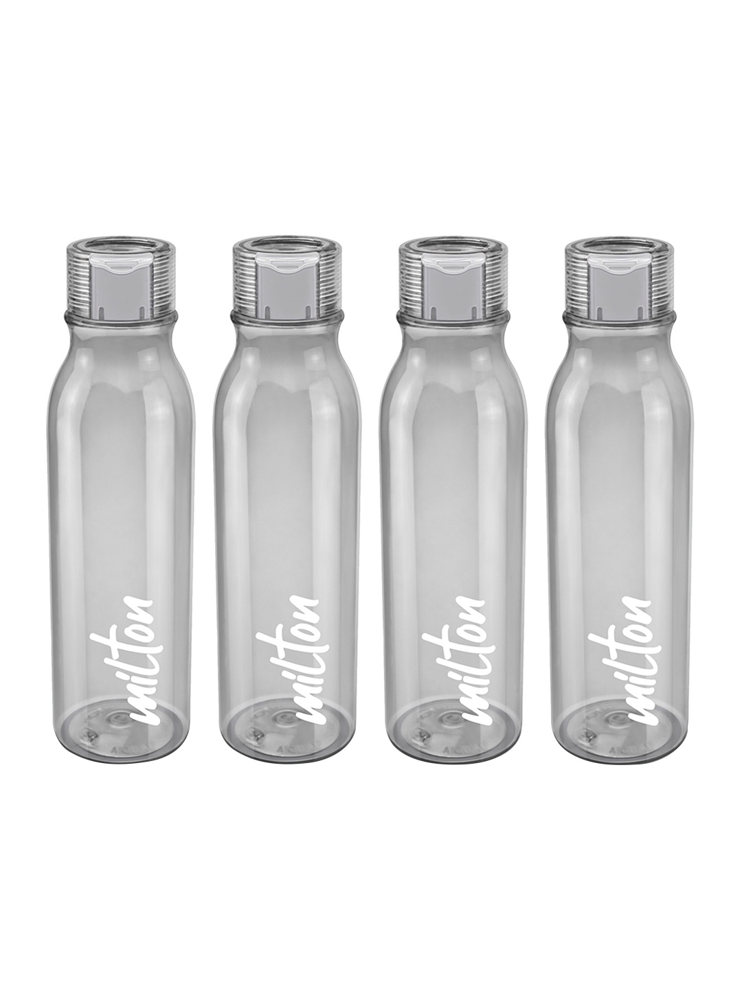 

Milton Set Of 4 Name Tag BPA Free Leak Proof Pet Water Bottles 1L each, Grey