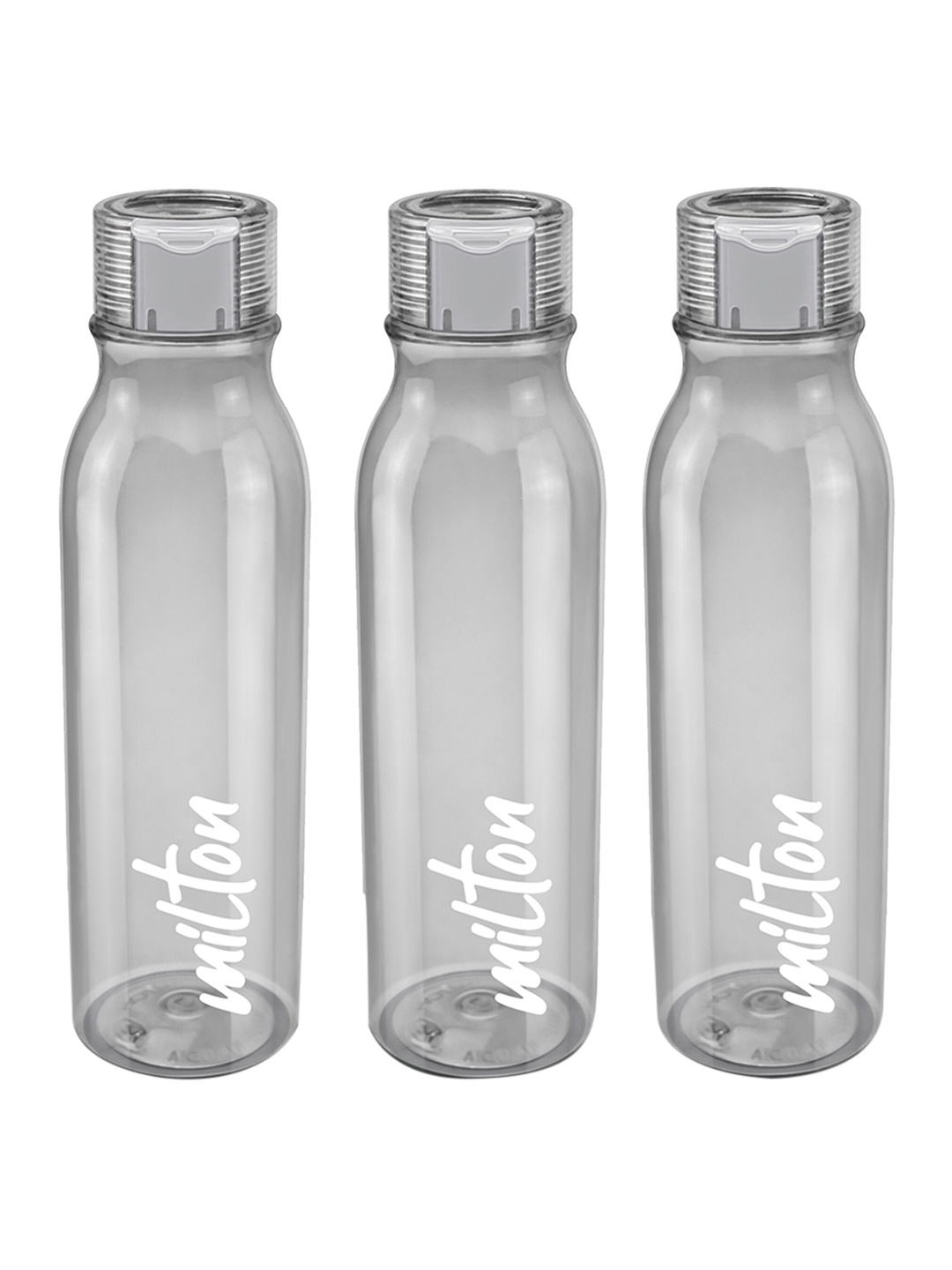 

Milton Set of 3 Name Tag 1000 BPA Free Leak Proof Water Bottles 958 ml Each, Grey