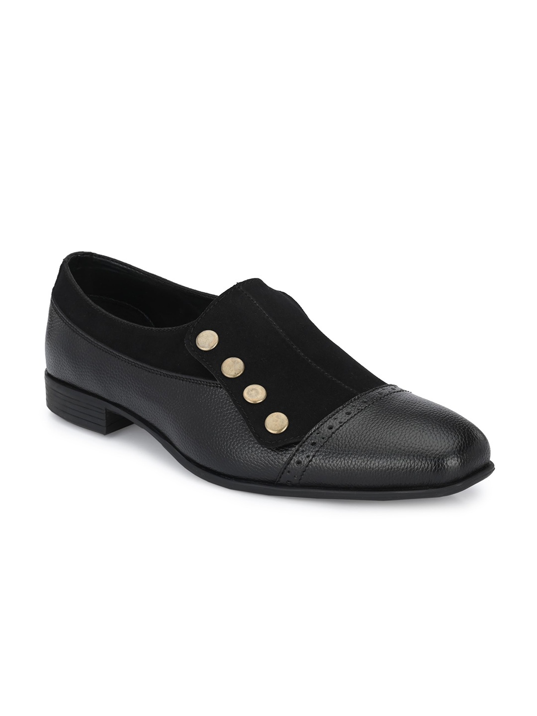 

KLEAT Men Black Solid Formal Slip On Shoes