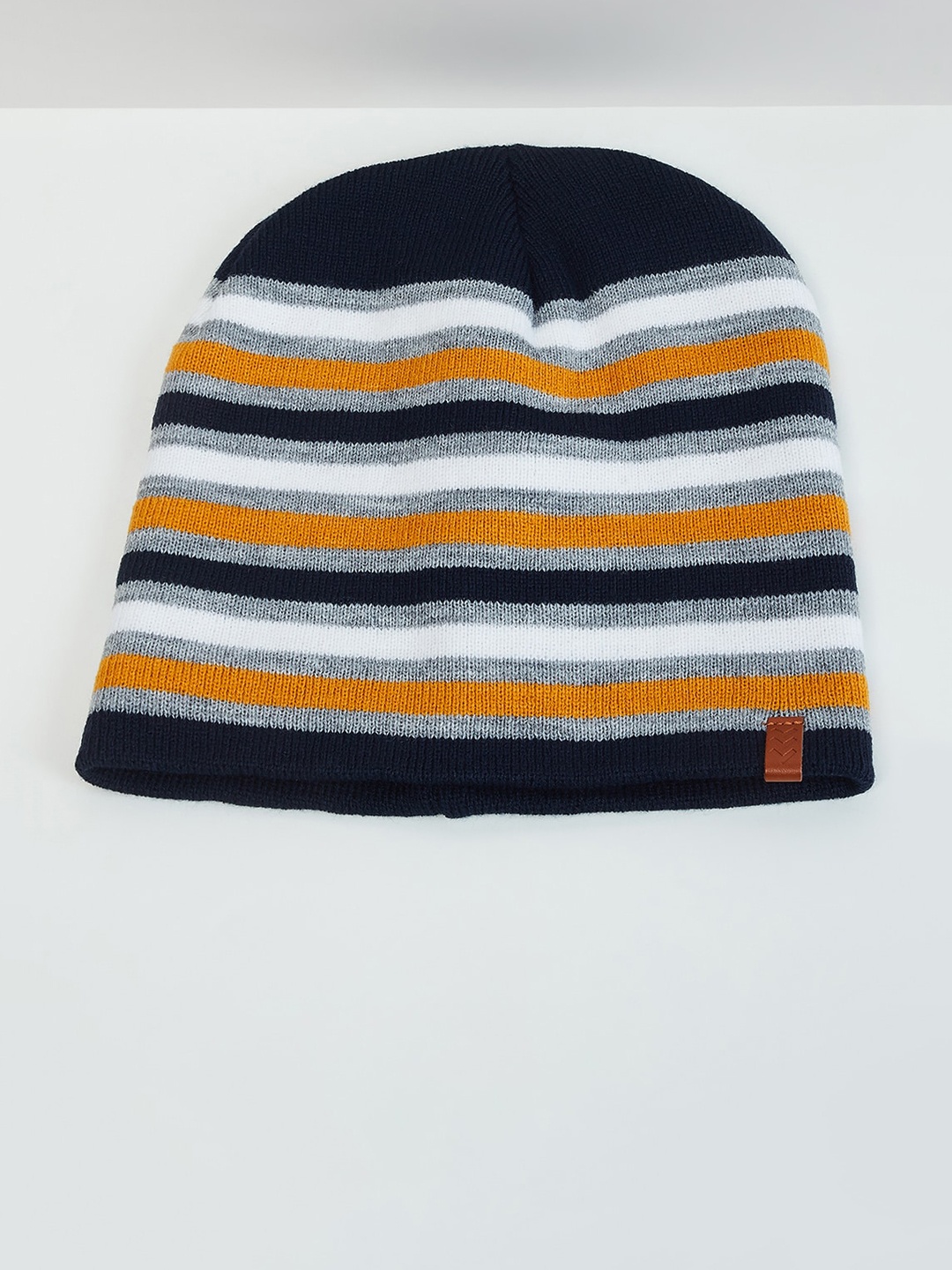 

max Men Striped Knit Beanie Cap, Black