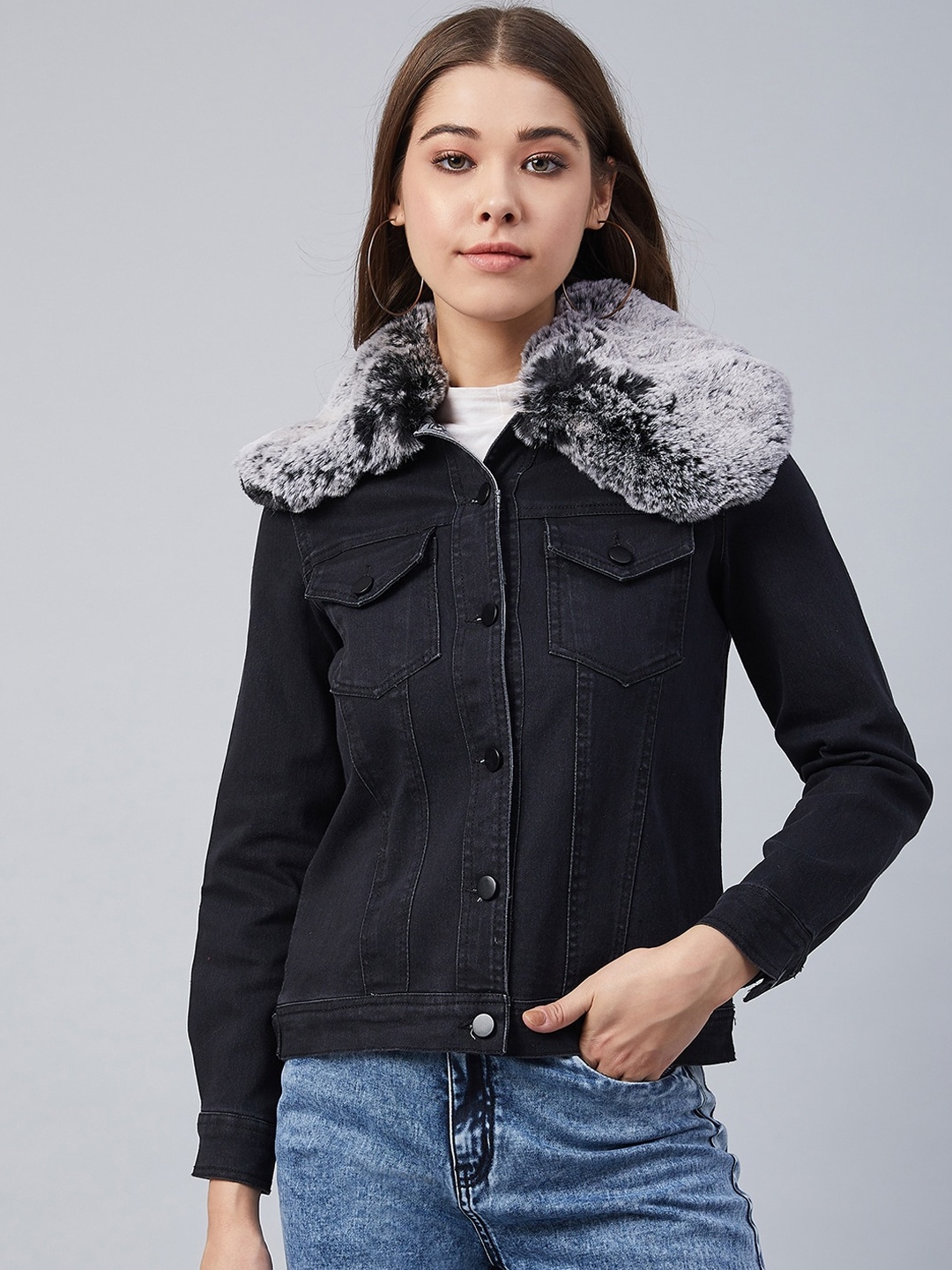 

StyleStone Women Grey Lapel Collar Tailored Jacket