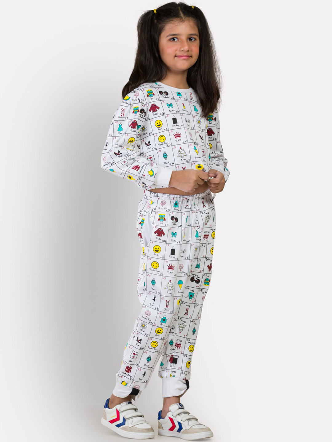 

Growing Tree Girls White & Yellow Pure Cotton Printed Top with Trousers