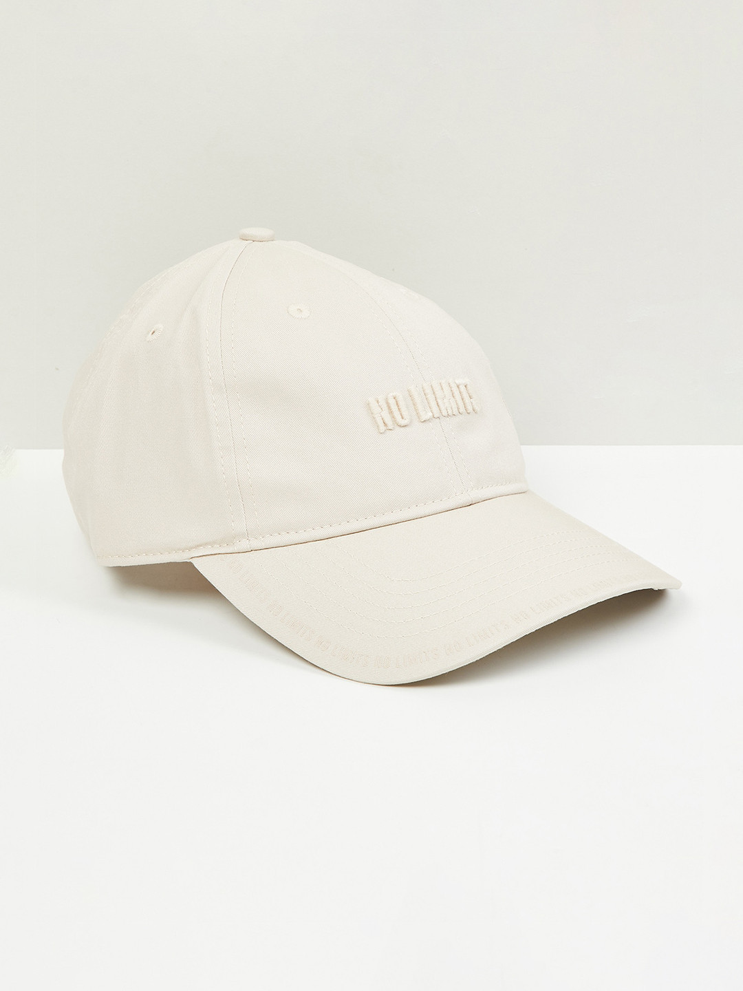 

max Women Embroidered Casual Cap, Beige