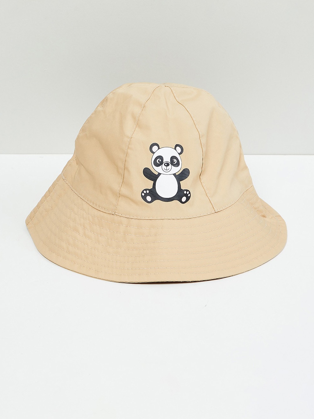

max Boys Printed Panelled Hat with Elasticated Strap, Brown