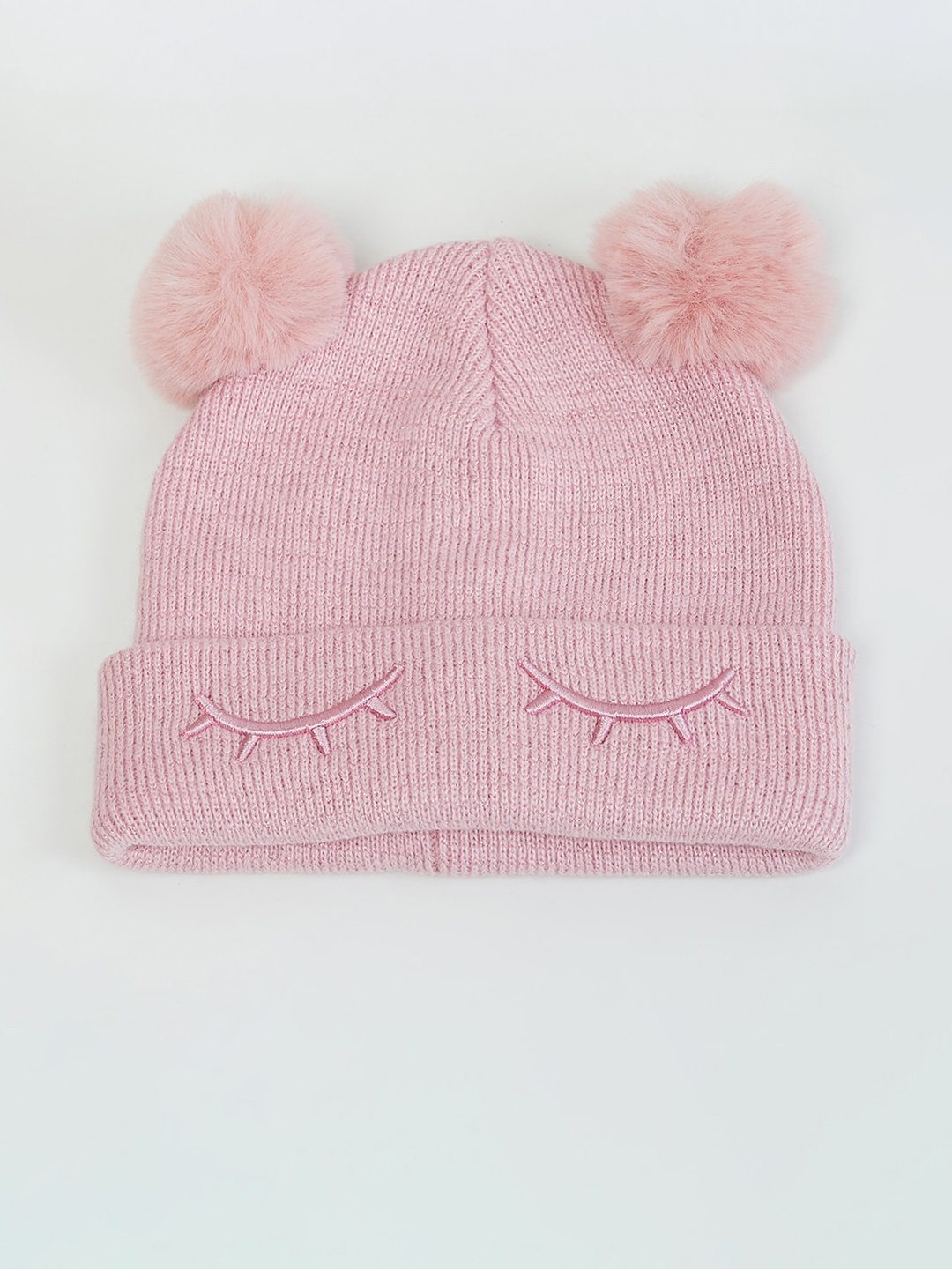 

max Girls Textured Beanie Cap, Pink