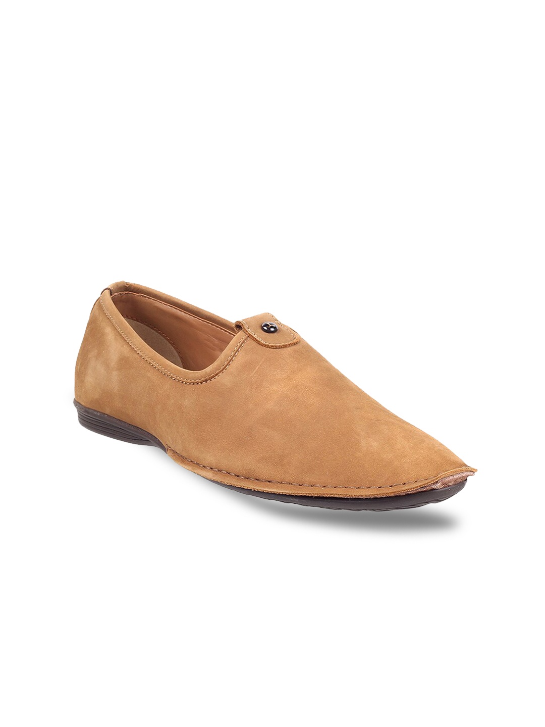 

Mochi Men Leather Slip-On Casual Shoes, Tan