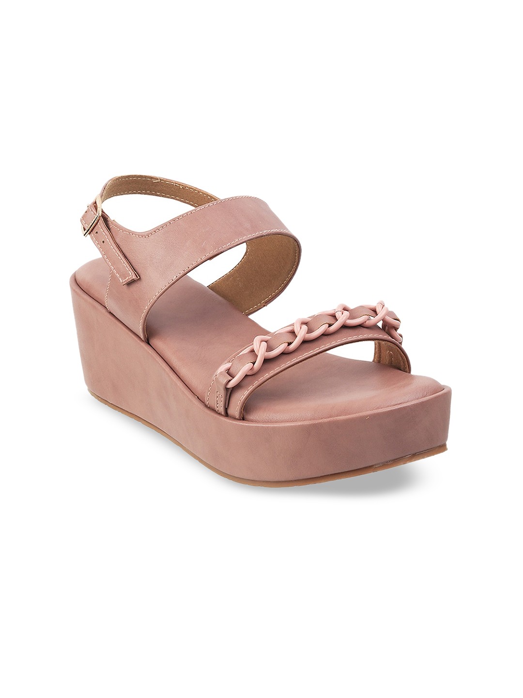 

Metro Peach-Coloured Wedge Sandals