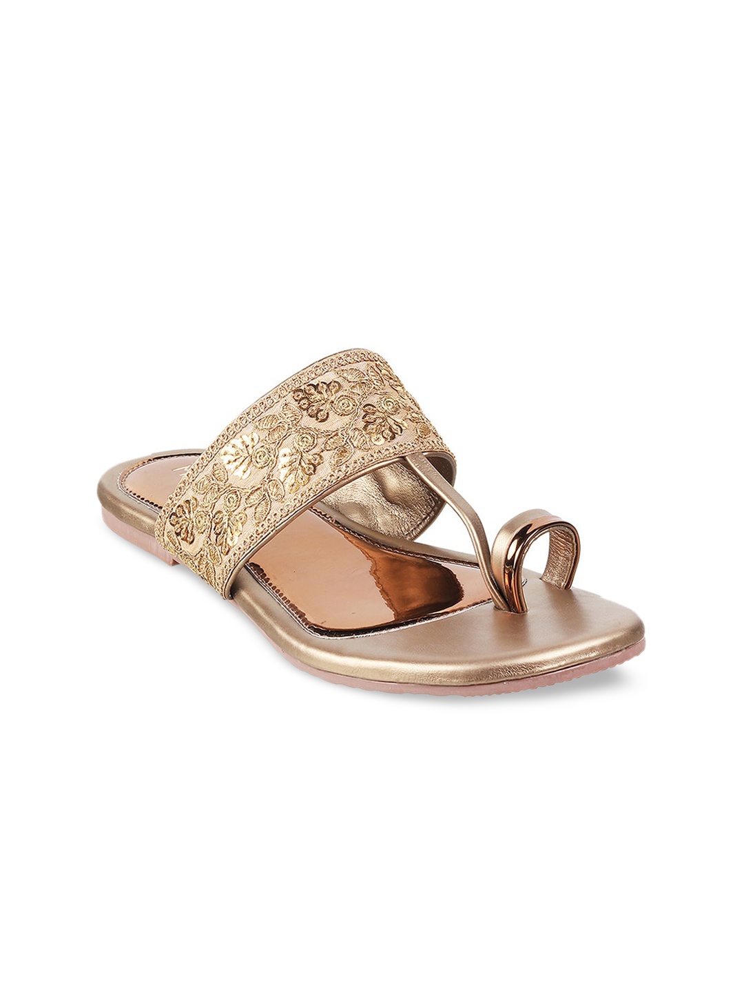 

Metro Women Gold-Toned One Toe Flats