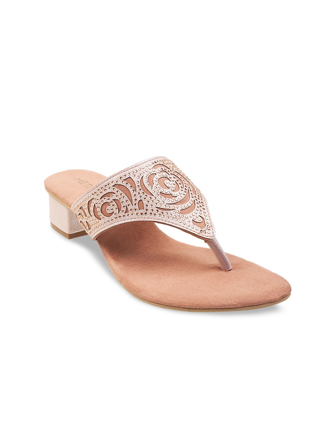 

Metro Peach-Coloured Block Sandals