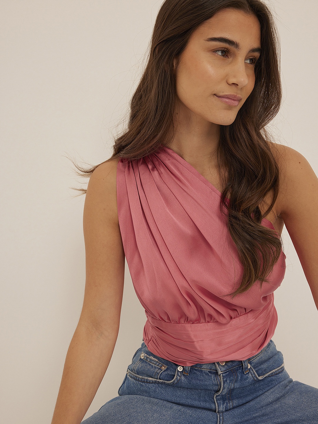 

NA-KD Pink One Shoulder Top