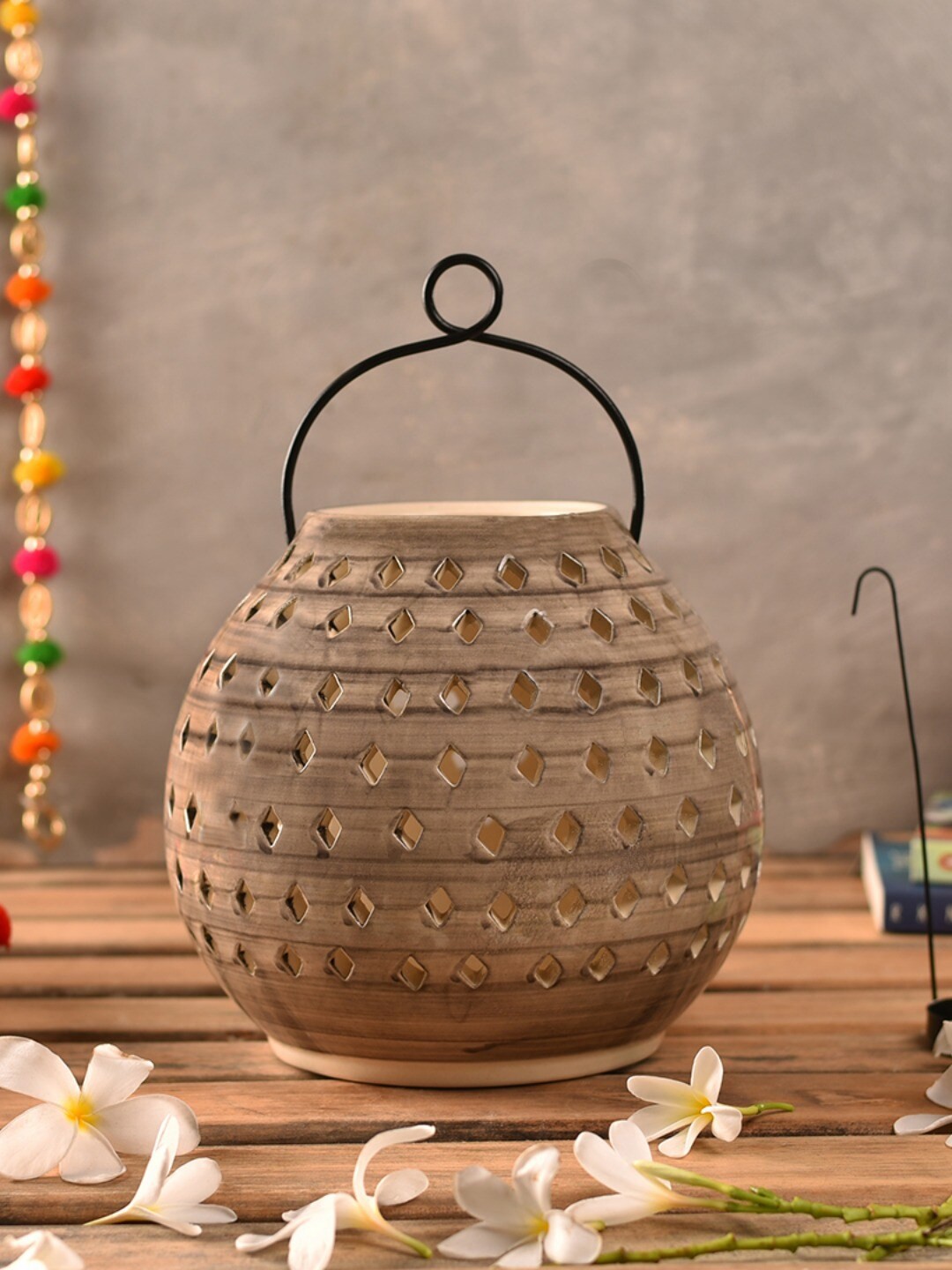 

The 7 DeKor Grey Textured Lantern Candle Holders