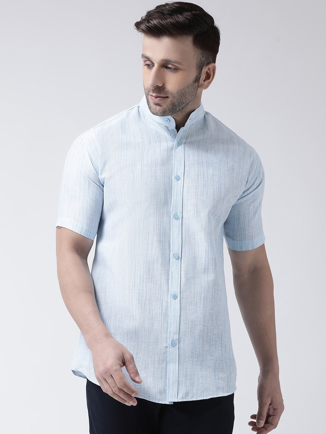 

RIAG Men Blue Textured Casual Shirt
